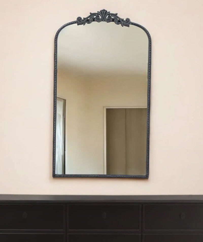 42" Black Arch Iron Framed Accent Mirror Homeroots Bed & Bath