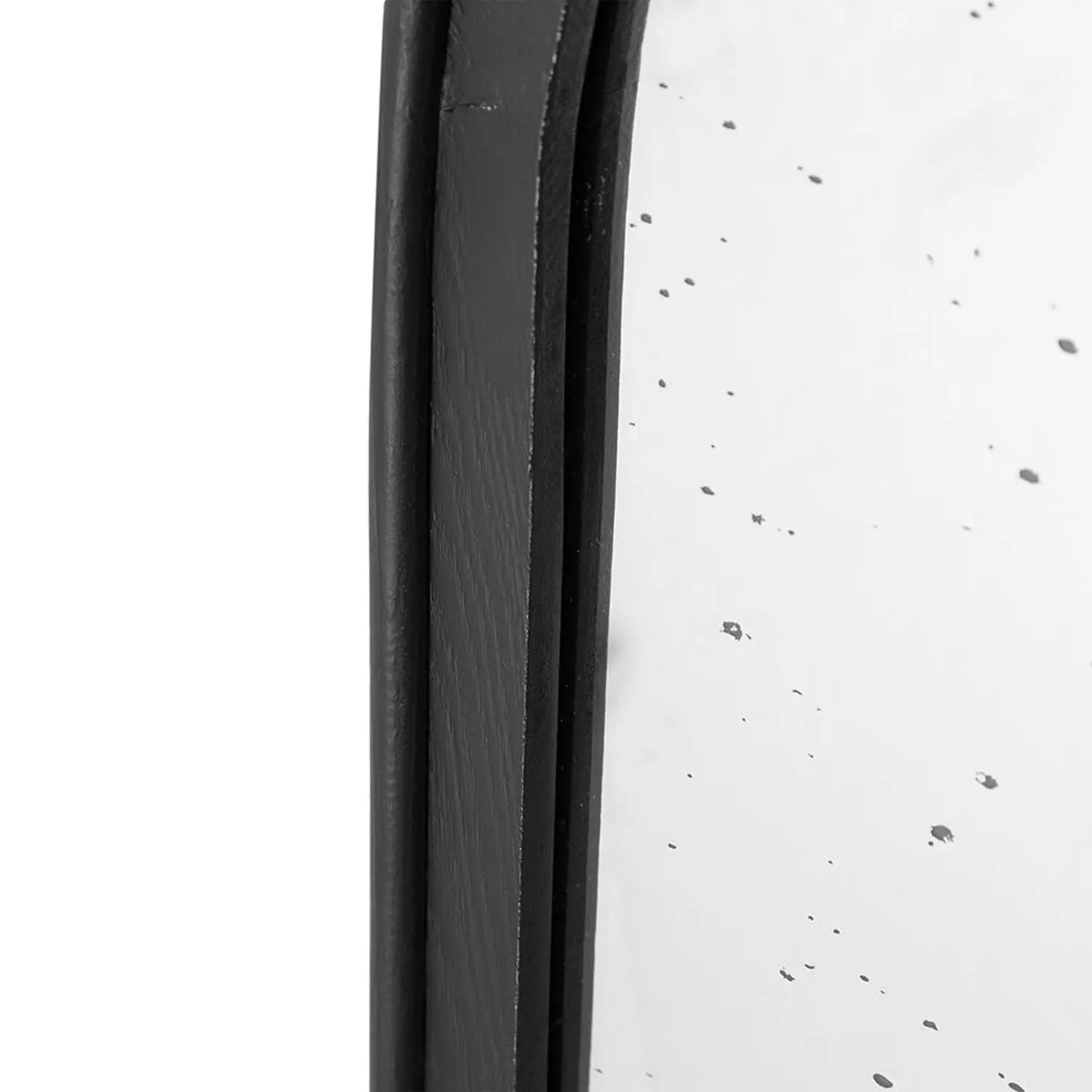 42" Black Crowned Top Antiqued Glass Arch Framed Accent Mirror Homeroots Bed & Bath