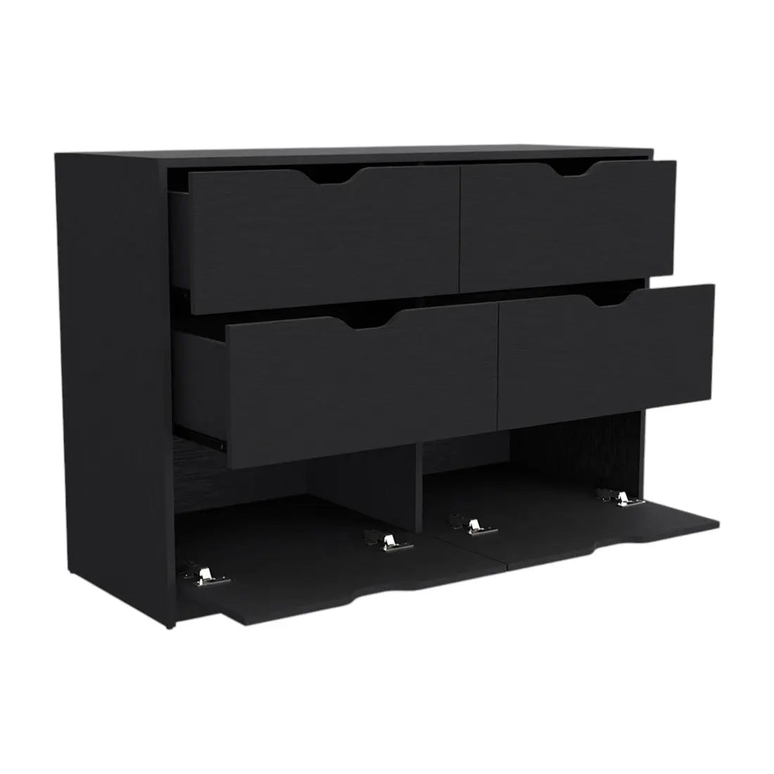 42" Black Four Drawer Dresser Homeroots Bed & Bath