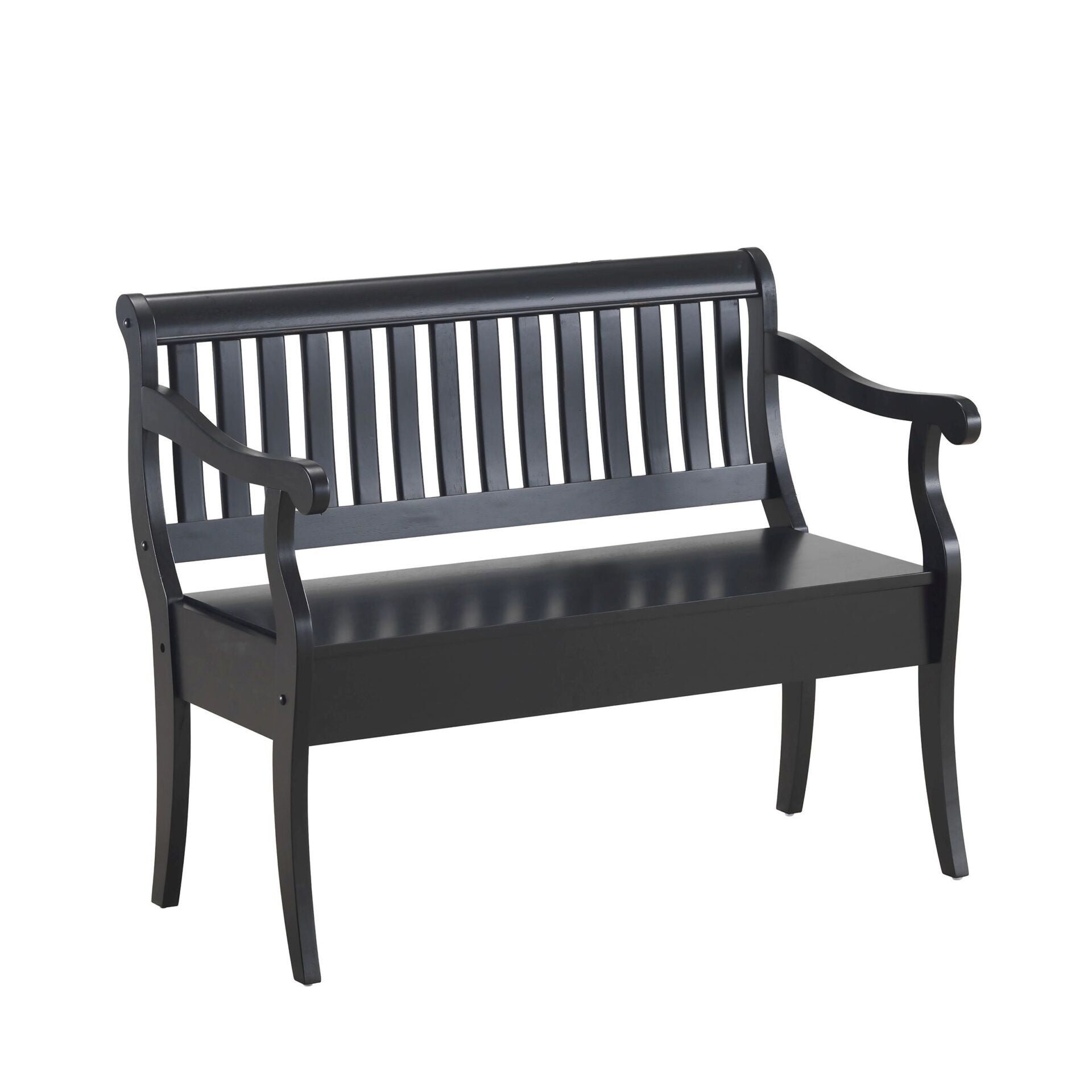 42" Black Solid Wood Distressed Storage Bench With Flip Top Homeroots Living Room