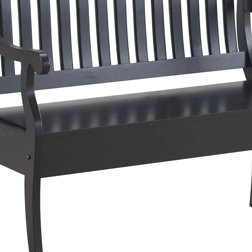 42" Black Solid Wood Distressed Storage Bench With Flip Top Homeroots Living Room