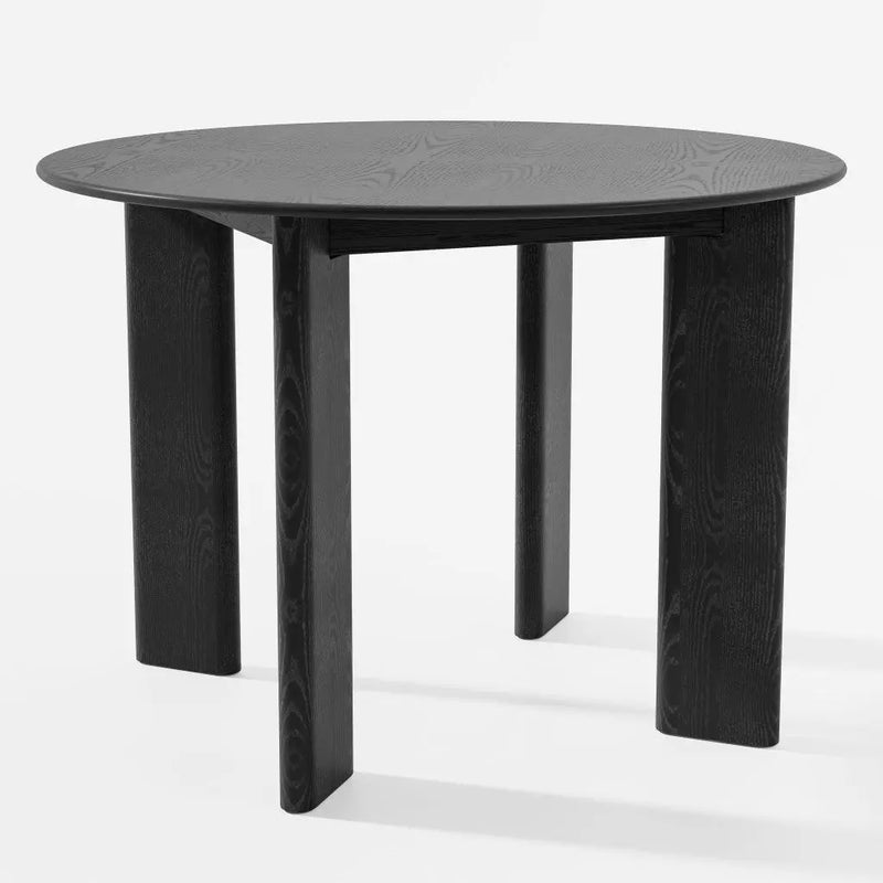 42" Black Solid Wood Round Top Dining Table Homeroots Kitchen & Dining