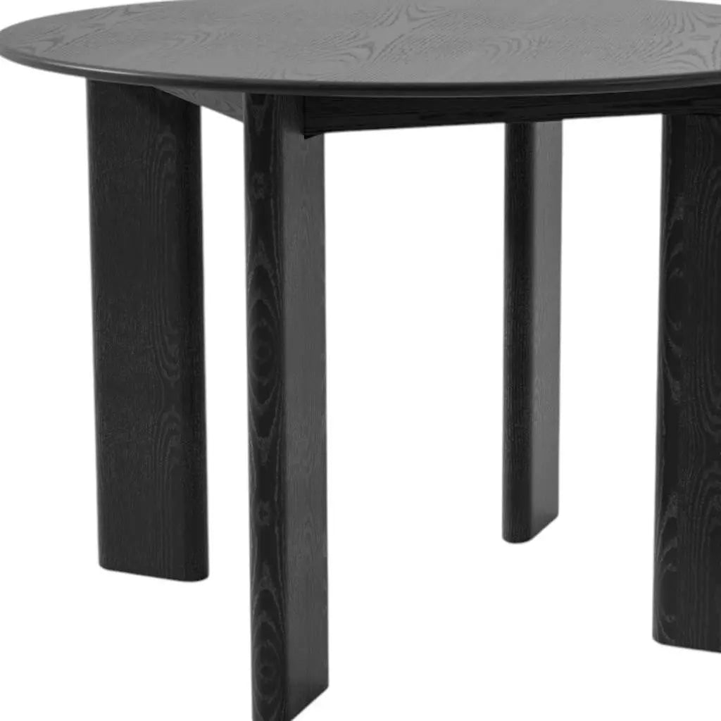 42" Black Solid Wood Round Top Dining Table Homeroots Kitchen & Dining