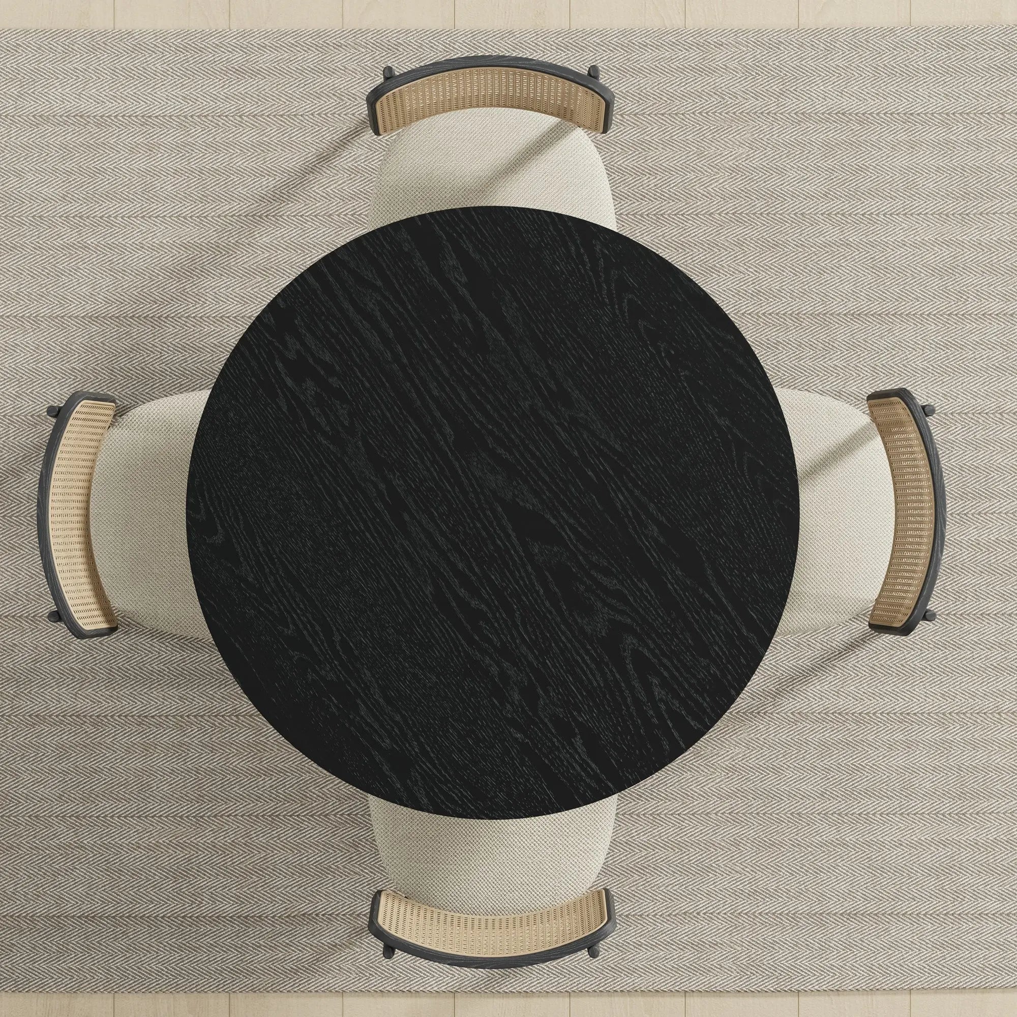 42" Black Solid Wood Round Top Dining Table Homeroots Kitchen & Dining