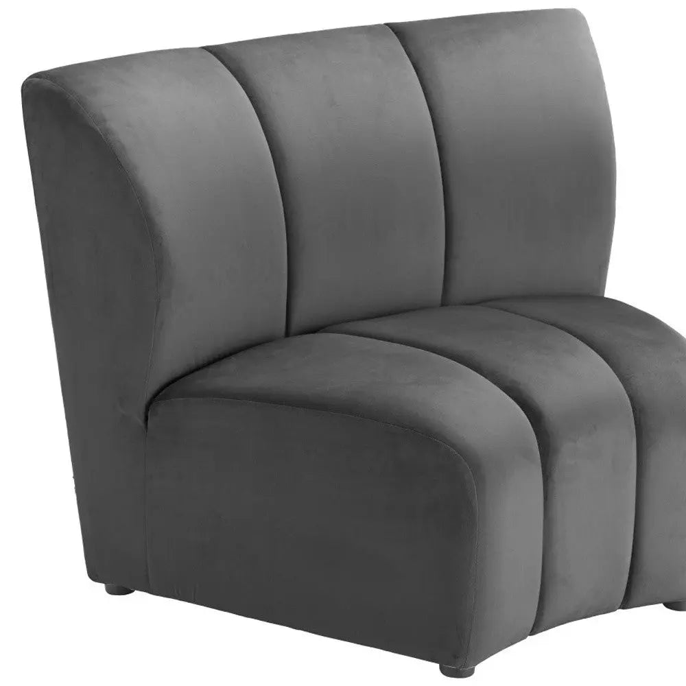 42" Black Velvet Modular Sofa Homeroots Living Room