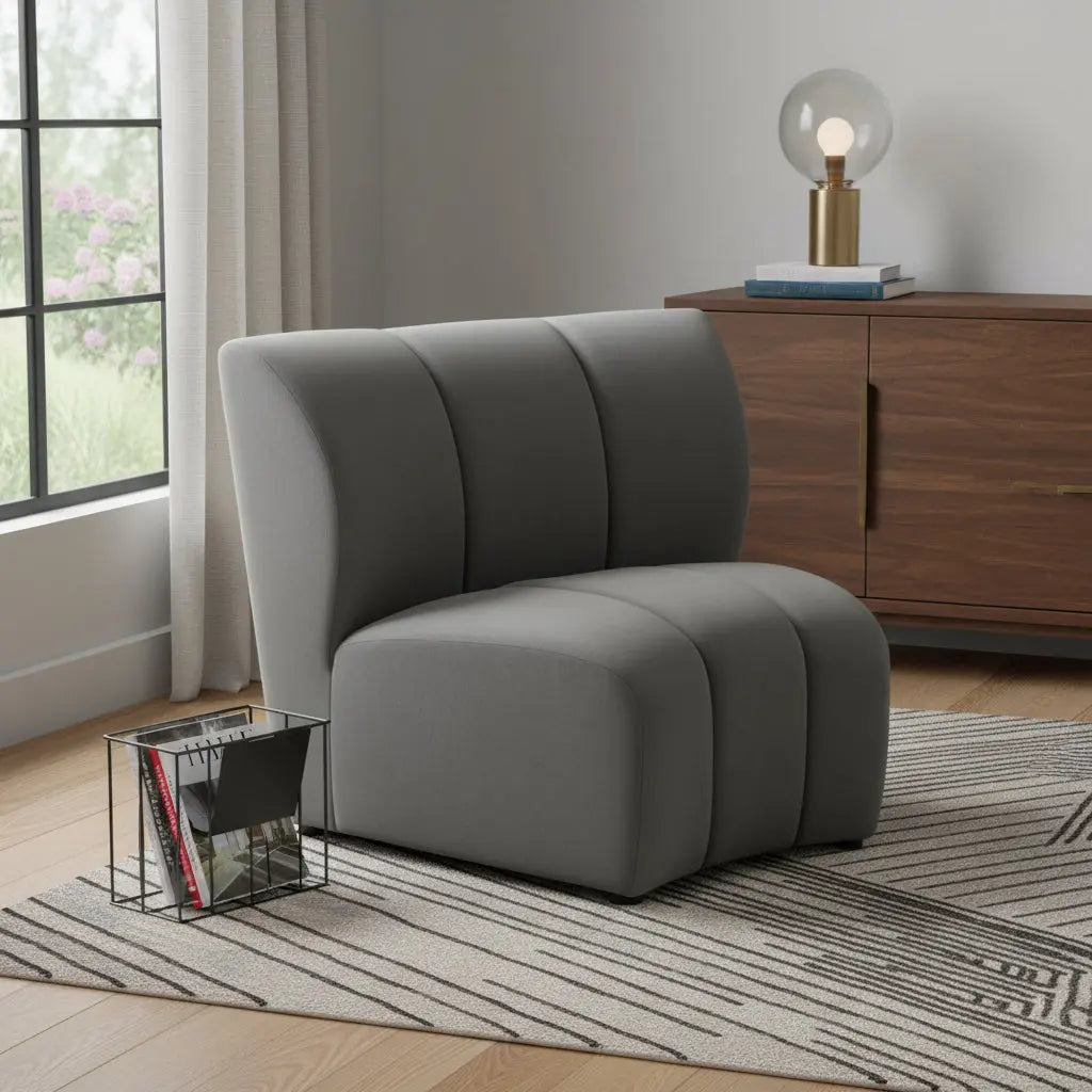 42" Black Velvet Modular Sofa Homeroots Living Room