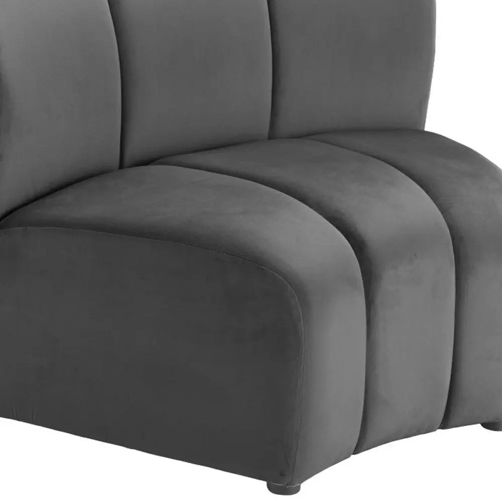 42" Black Velvet Modular Sofa Homeroots Living Room