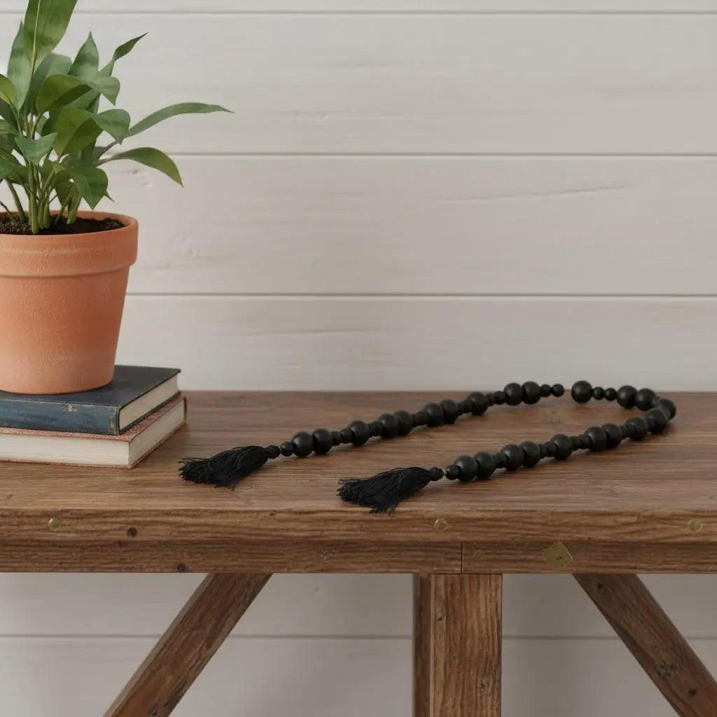 42" Black Wood Hand Painted Decorative Tassel GreatEagleInc