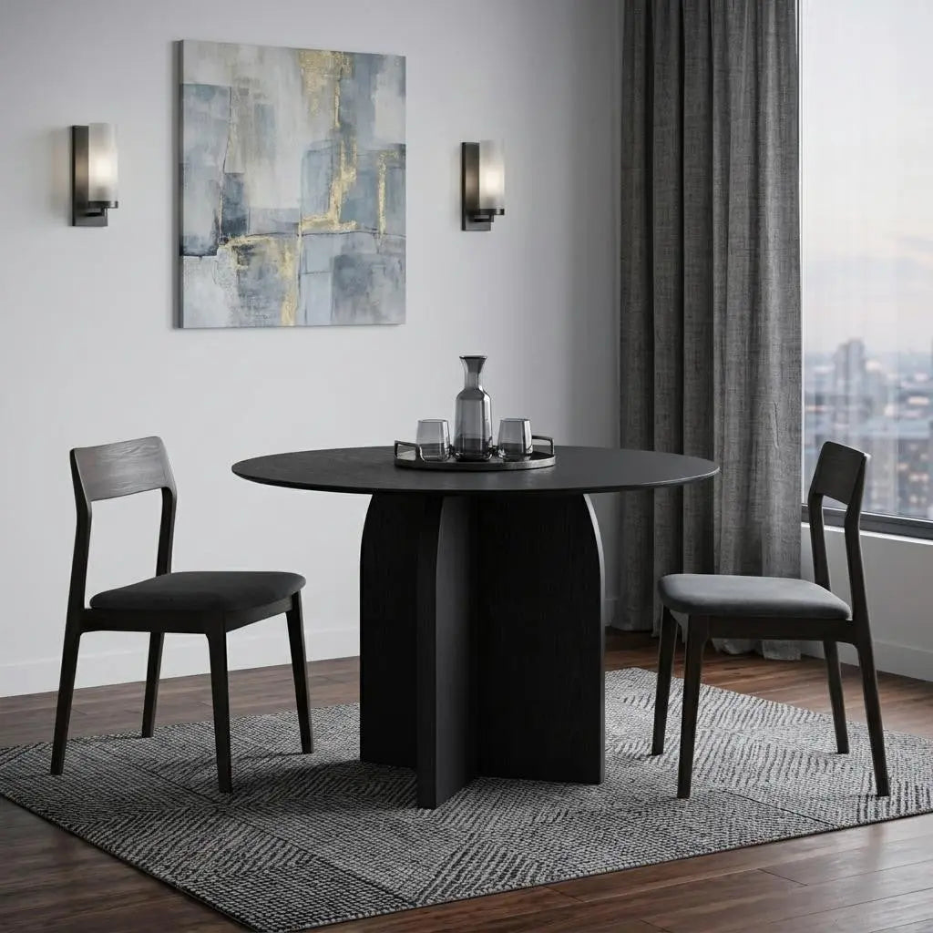 42" Black Wood Rounded Bar Table Homeroots Kitchen & Dining