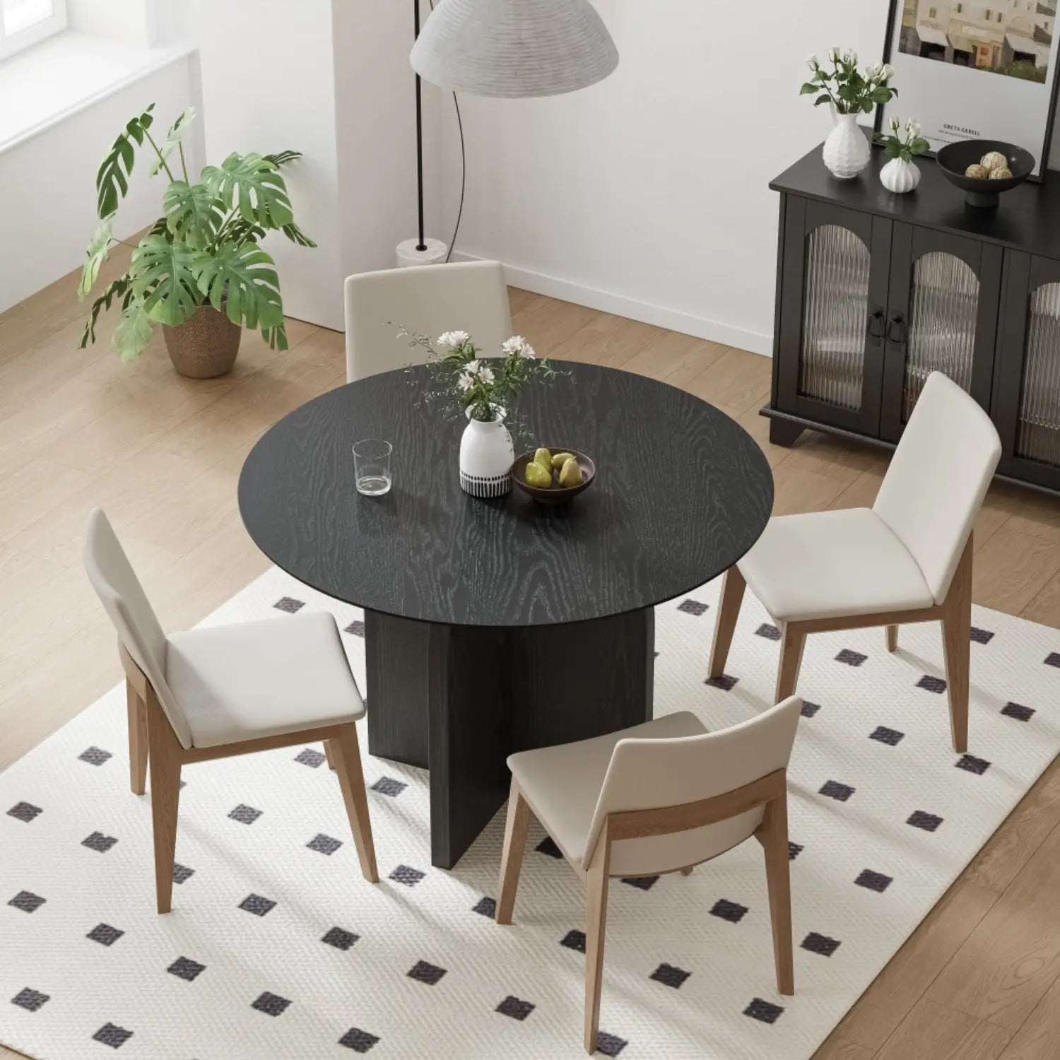 42" Black Wood Rounded Bar Table Homeroots Kitchen & Dining