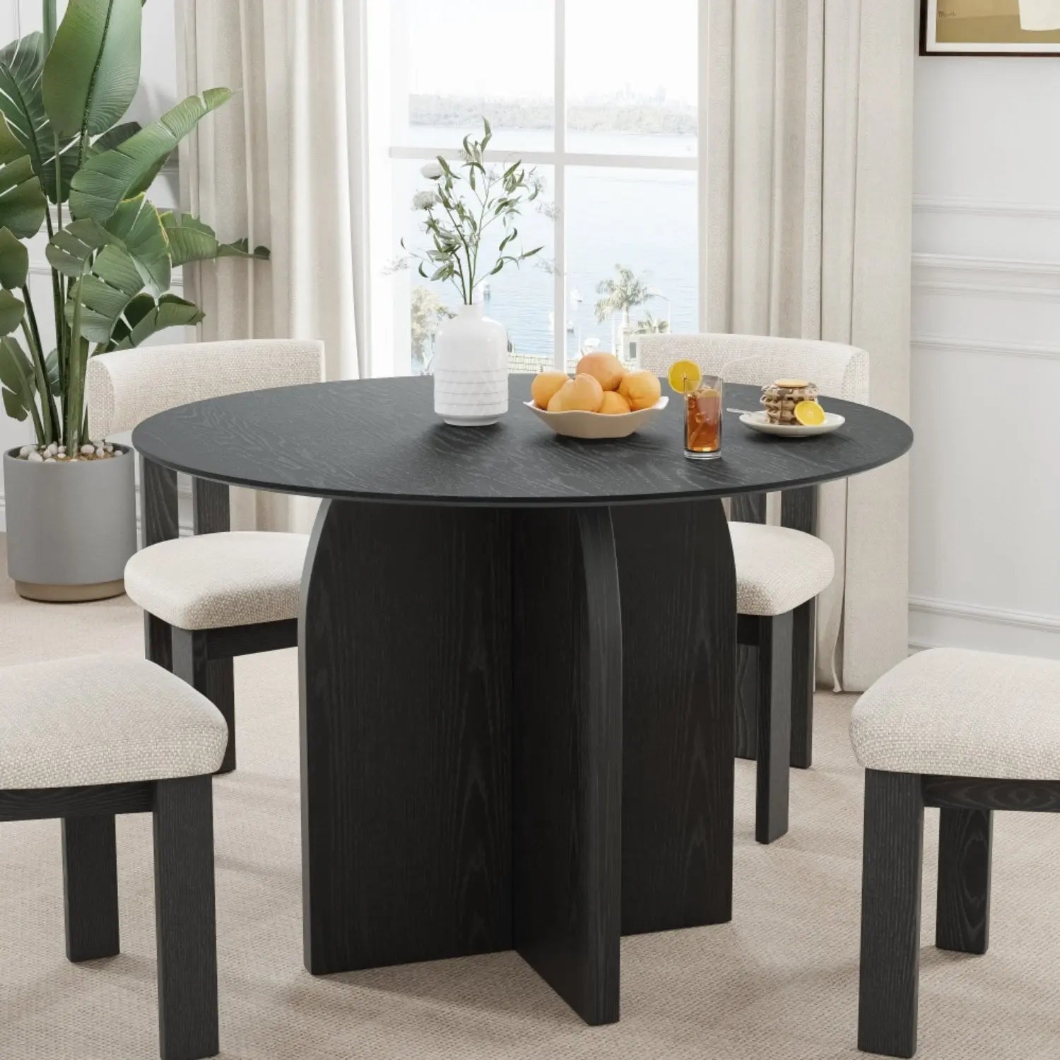 42" Black Wood Rounded Bar Table Homeroots Kitchen & Dining