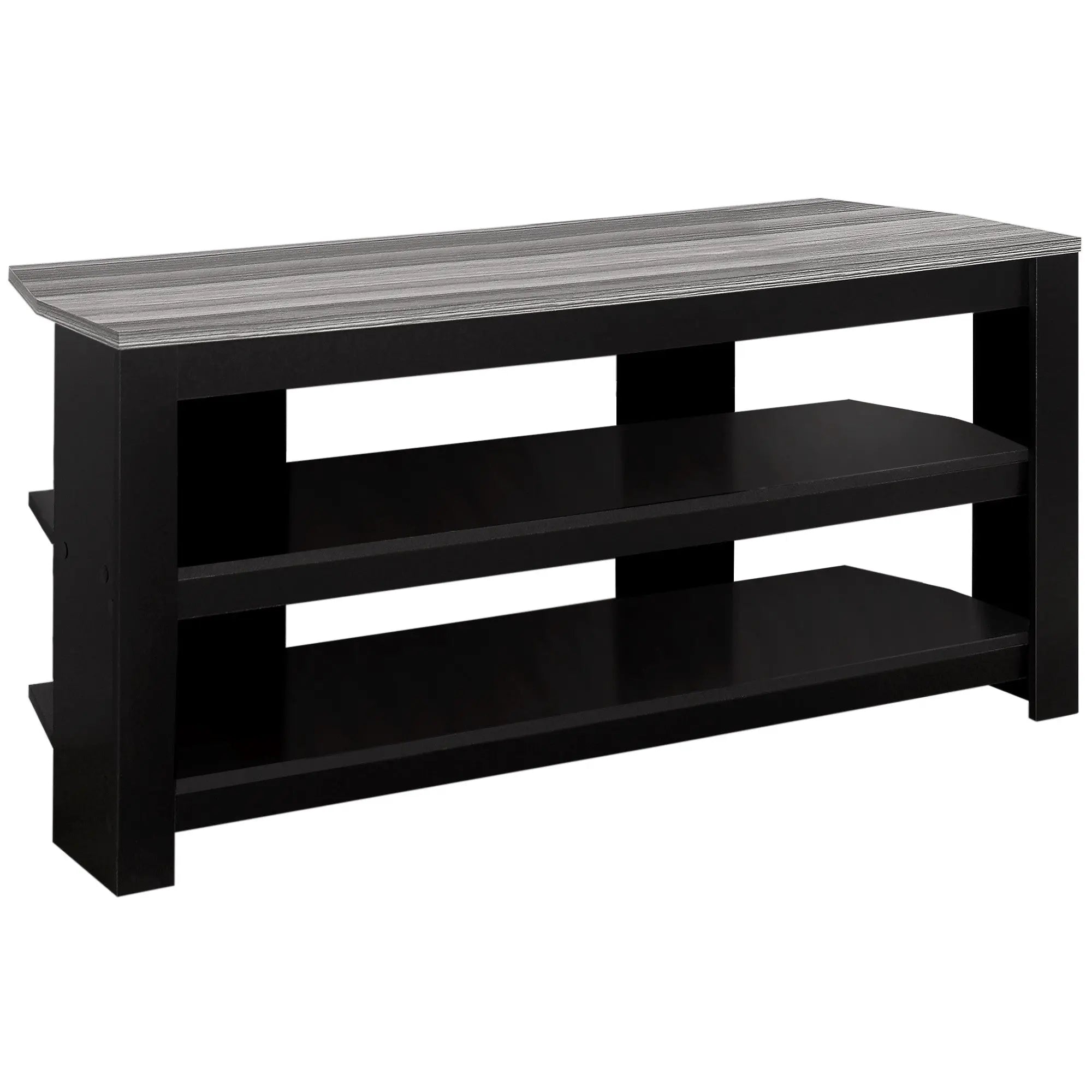 42" Black and Gray Open Shelving TV Stand Homeroots Living Room