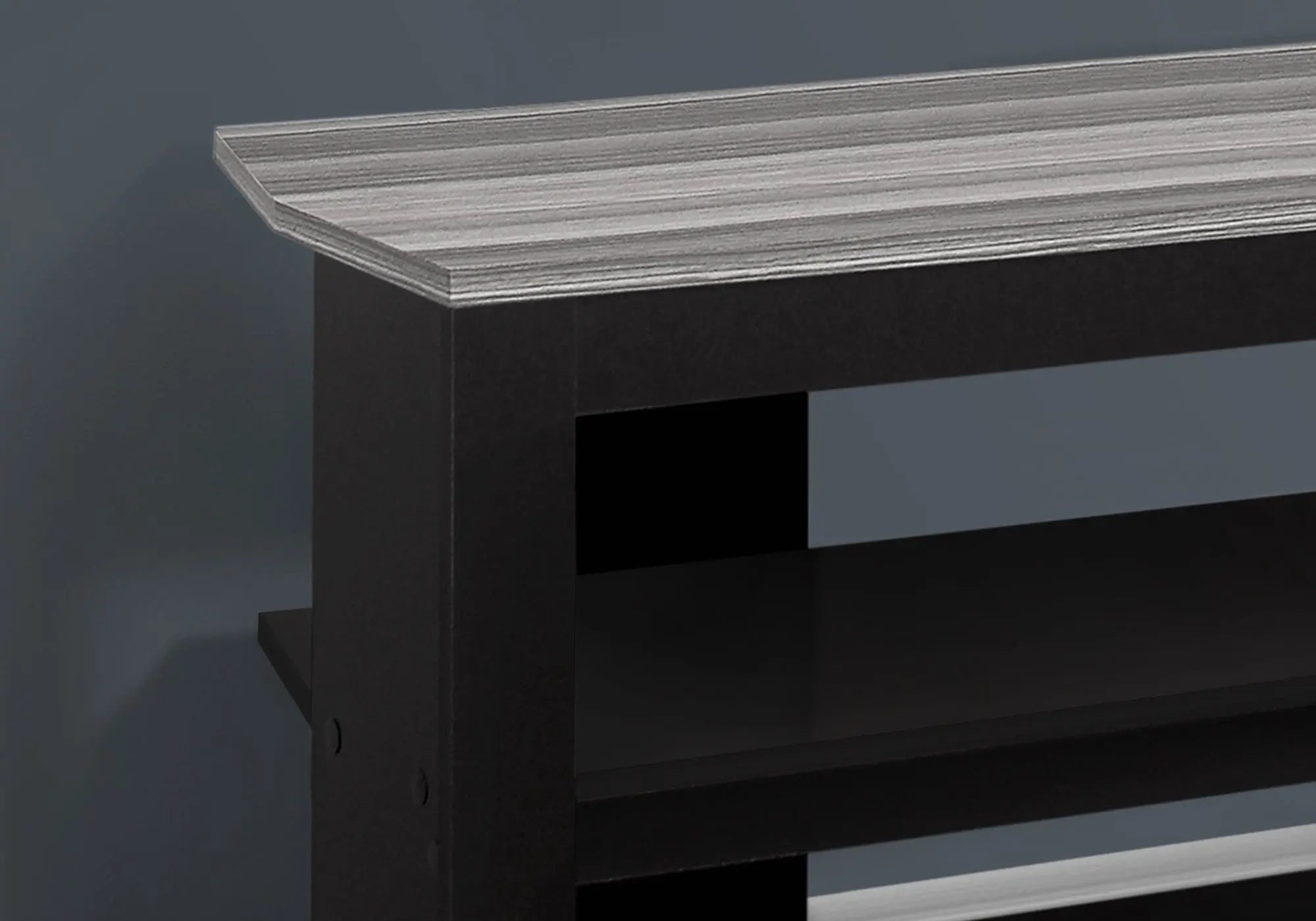 42" Black and Gray Open Shelving TV Stand Homeroots Living Room