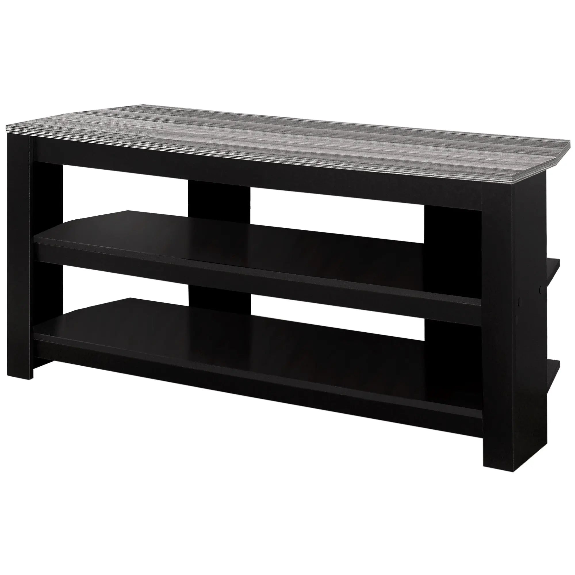 42" Black and Gray Open Shelving TV Stand Homeroots Living Room