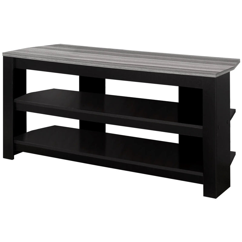 42" Black and Gray Open Shelving TV Stand Homeroots Living Room