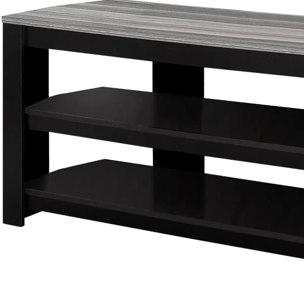 42" Black and Gray Open Shelving TV Stand Homeroots Living Room