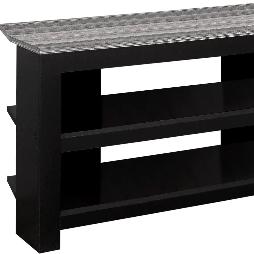 42" Black and Gray Open Shelving TV Stand Homeroots Living Room