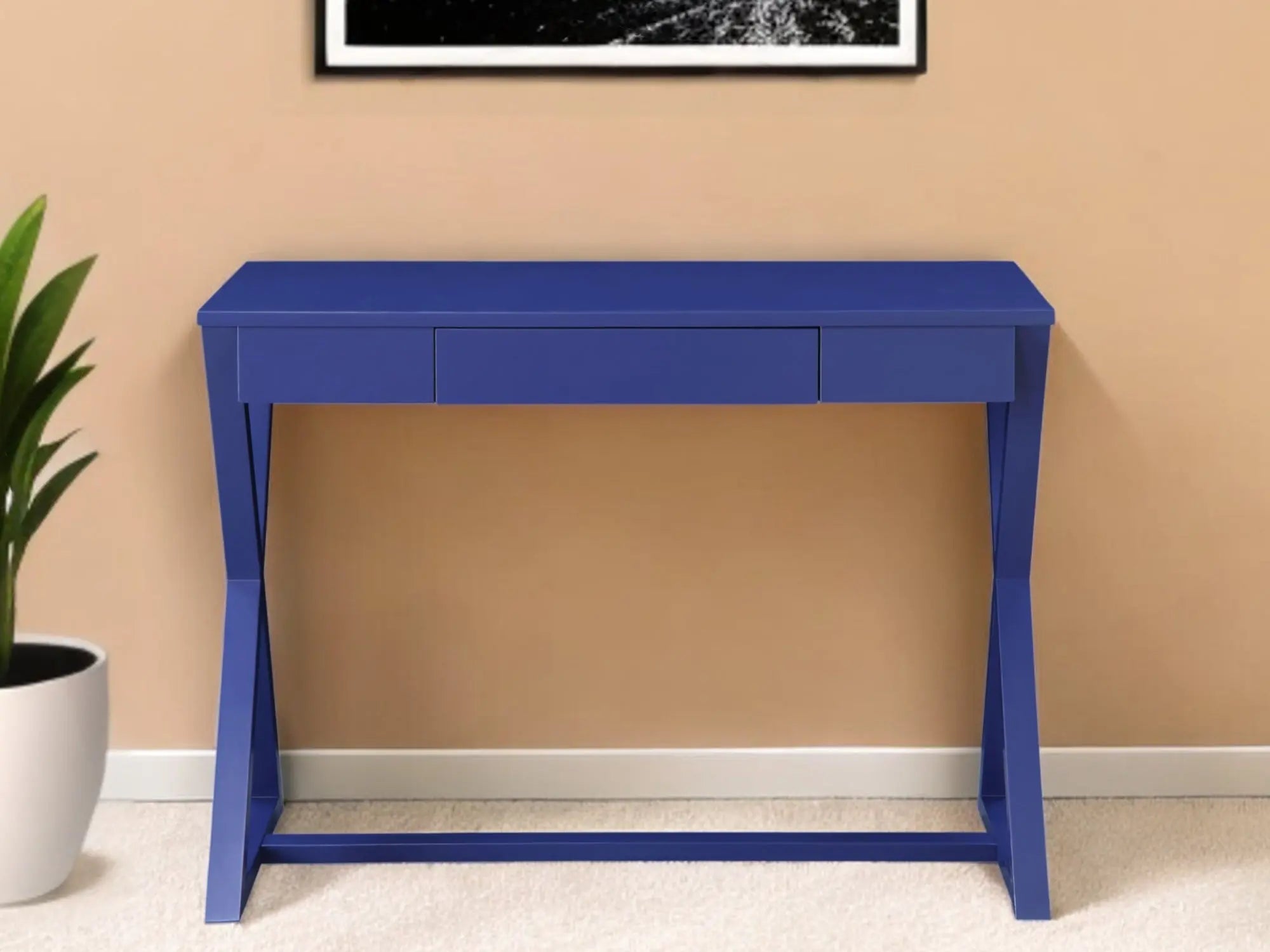 42" Blue Writing Desk Homeroots Office