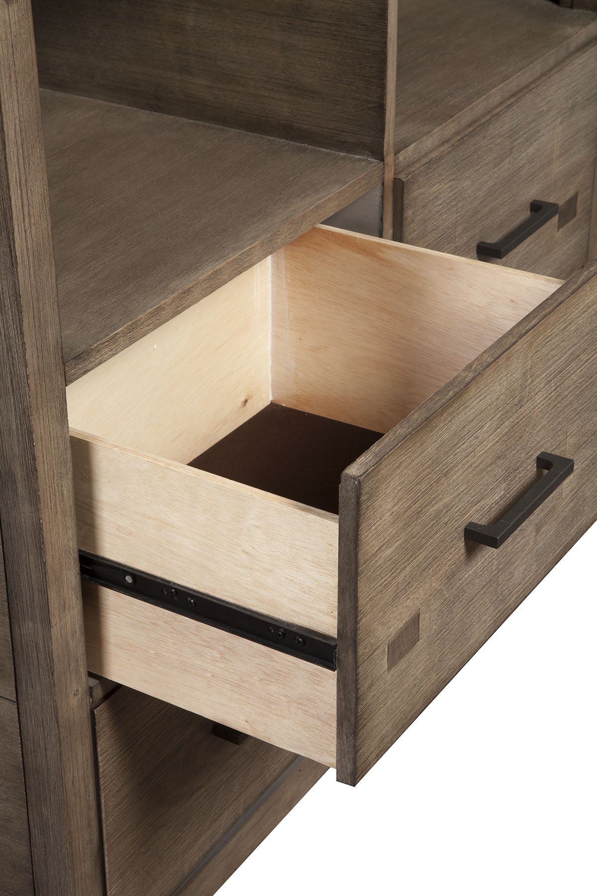 42" Brown Solid Wood Open Shelving TV Stand - GreatEagleInc