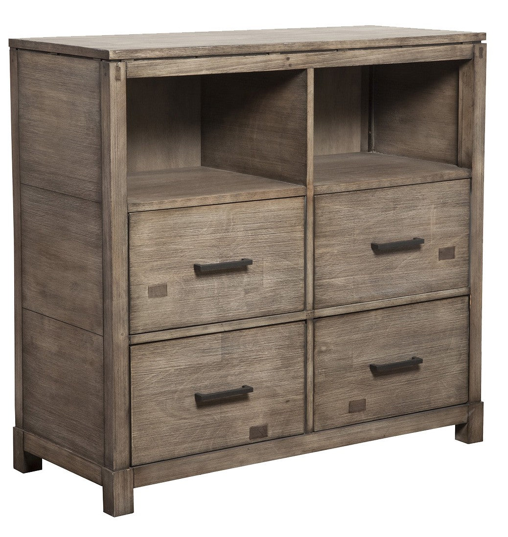 42" Brown Solid Wood Open Shelving TV Stand - GreatEagleInc