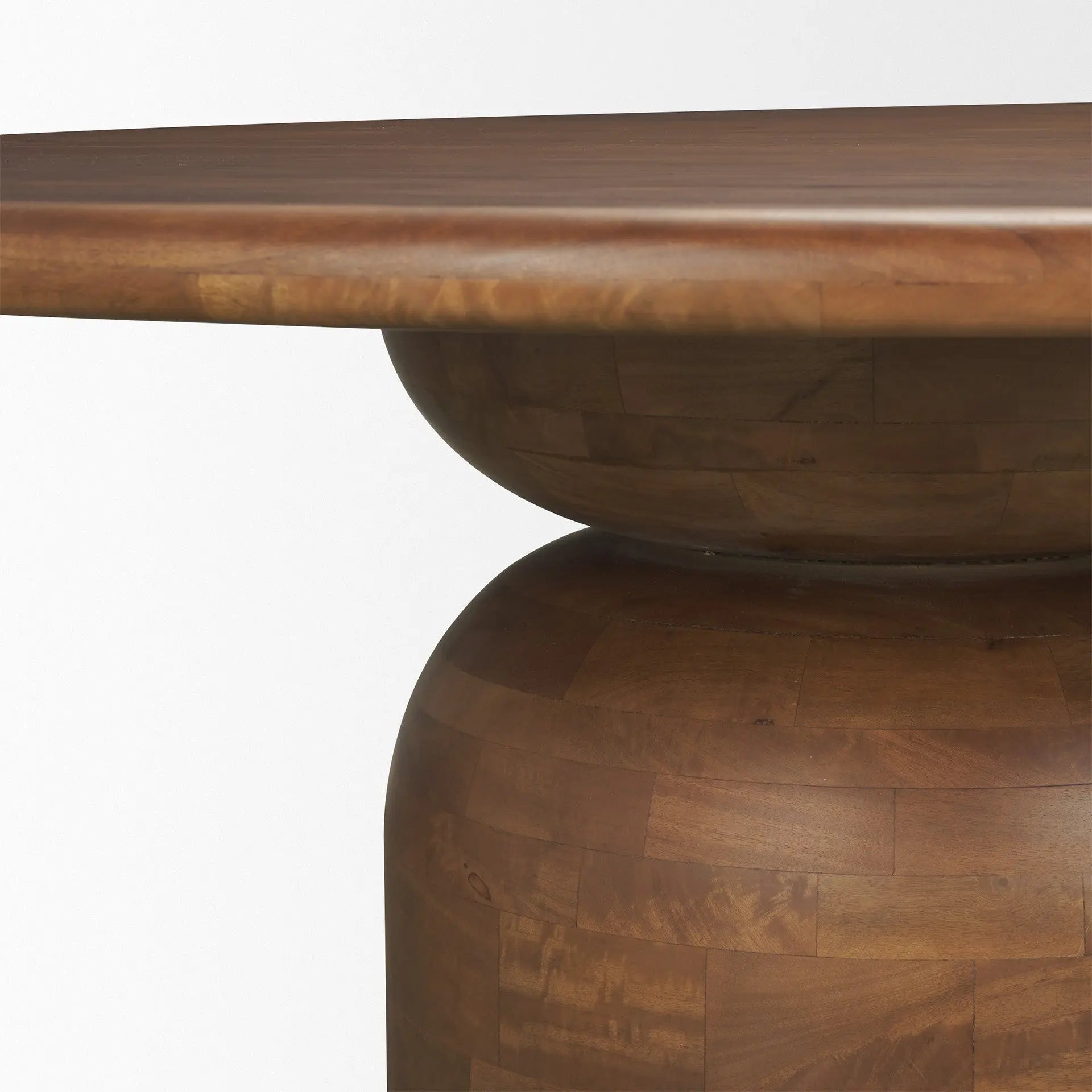 42" Brown Solid Wood Pedestal Base Round Top Dining Table Homeroots Kitchen & Dining