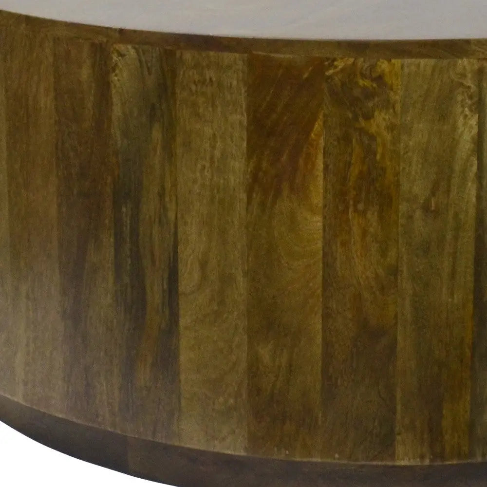 42" Brown Solid Wood Round Coffee Table Homeroots Living Room