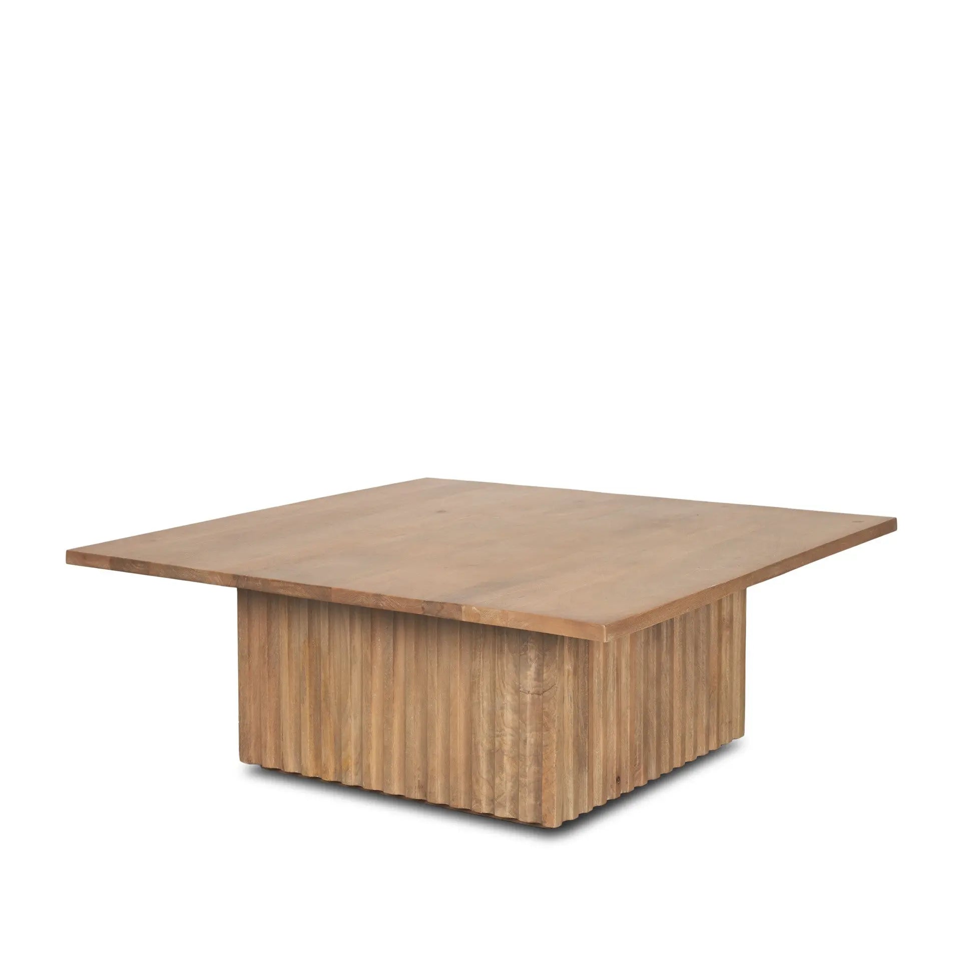 42" Brown Solid Wood Square Block Coffee Table Homeroots Living Room