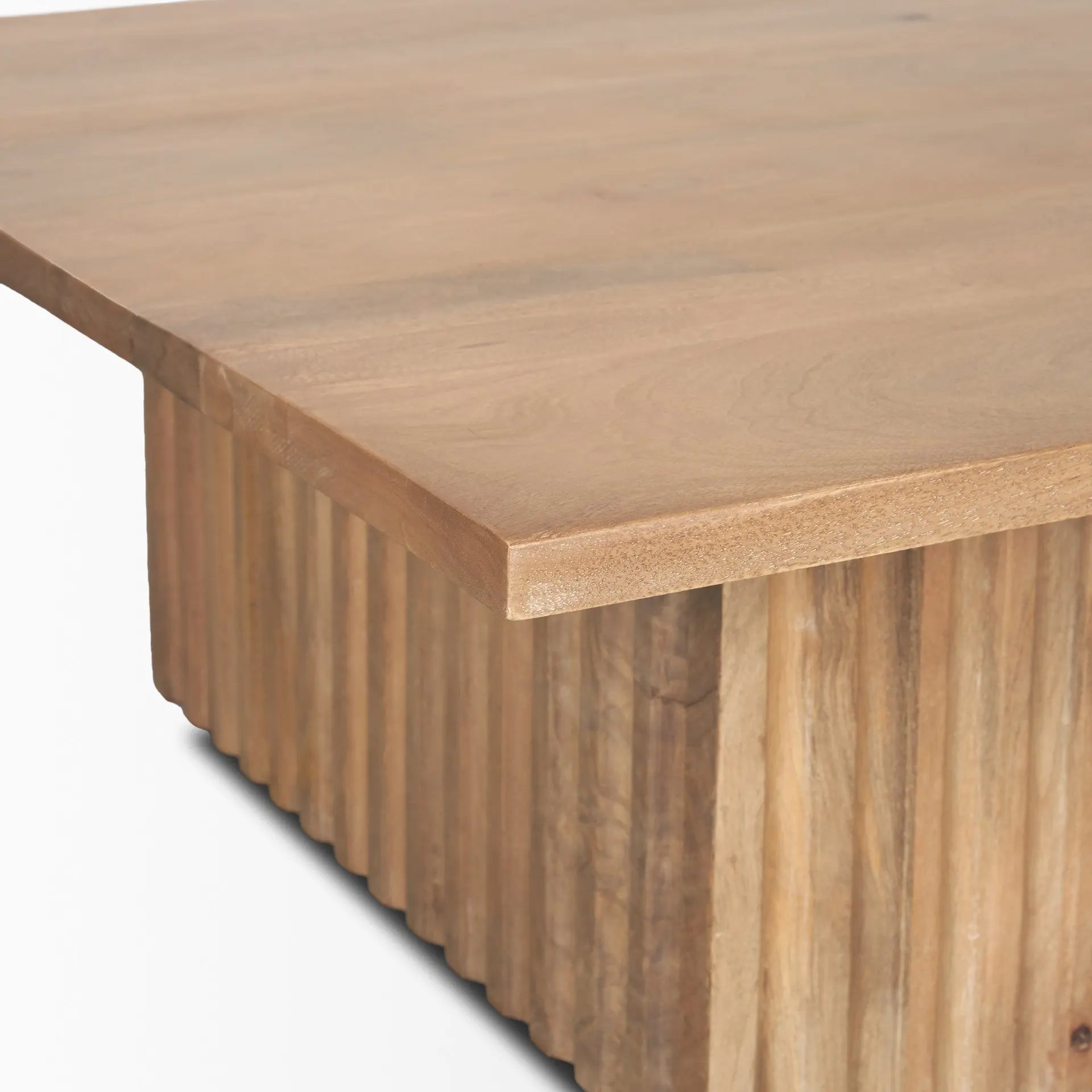 42" Brown Solid Wood Square Block Coffee Table Homeroots Living Room