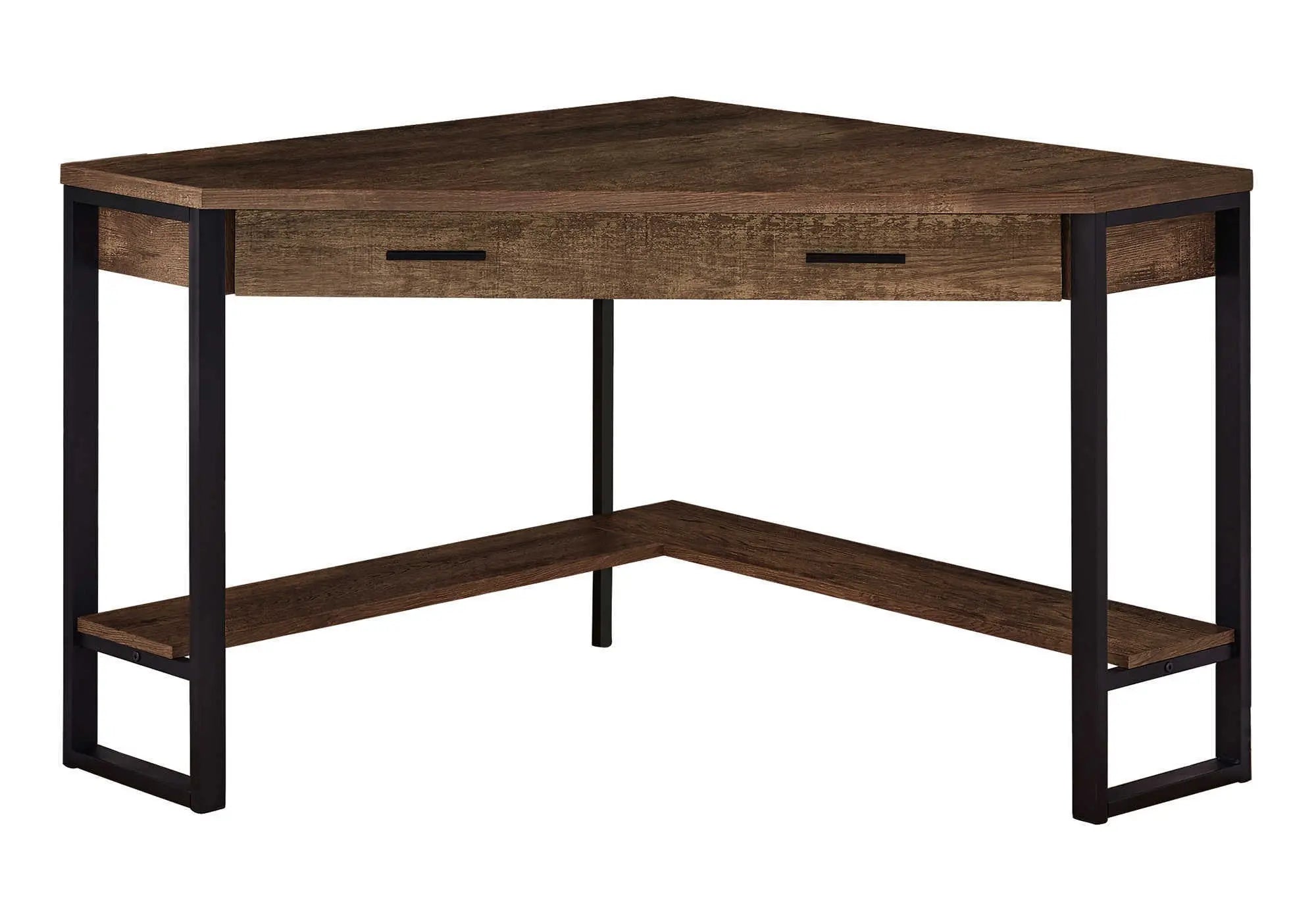 42" Brown and Black Corner Computer Desk - GreatEagleInc