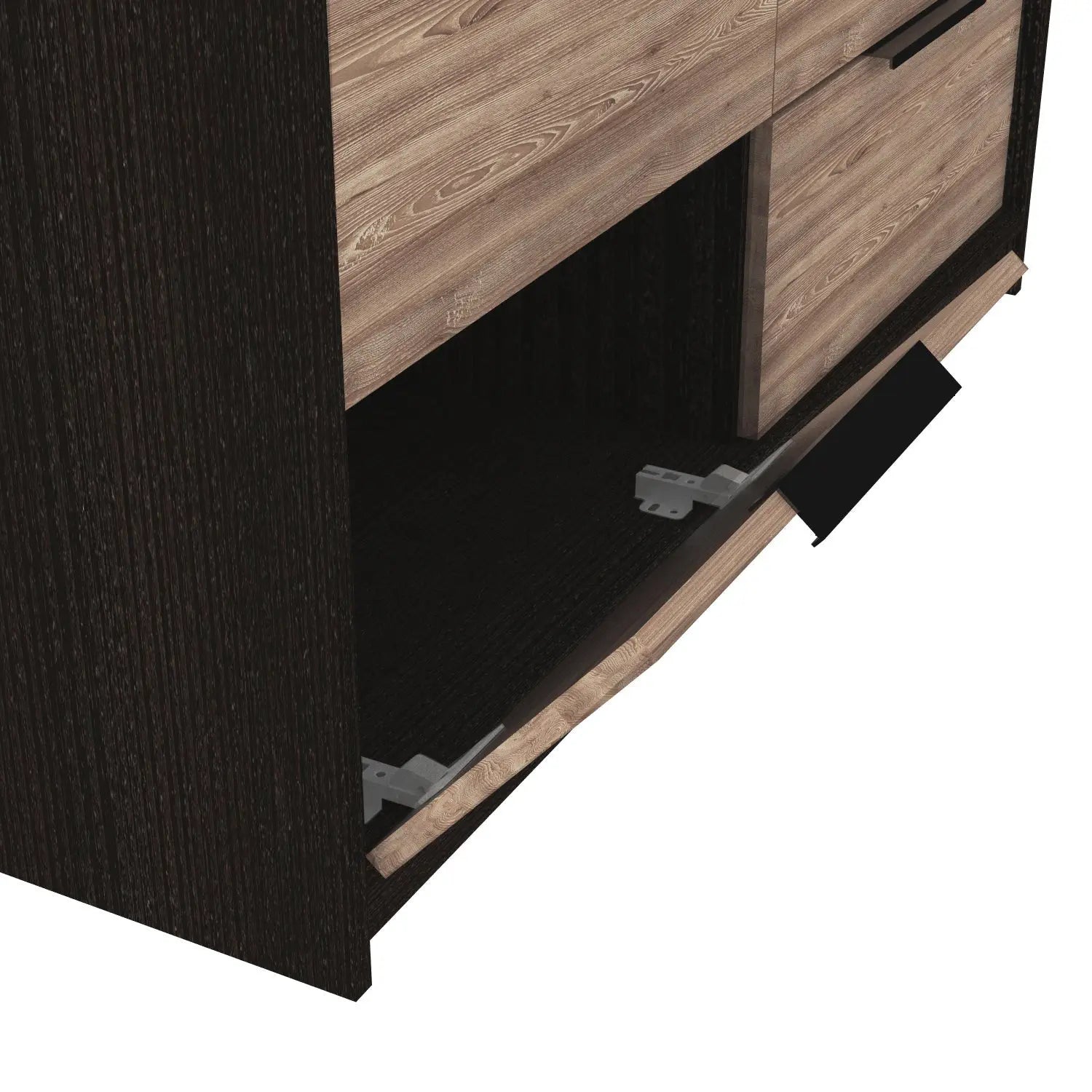 42" Brown and Black Six Drawer Double Dresser Homeroots Bed & Bath