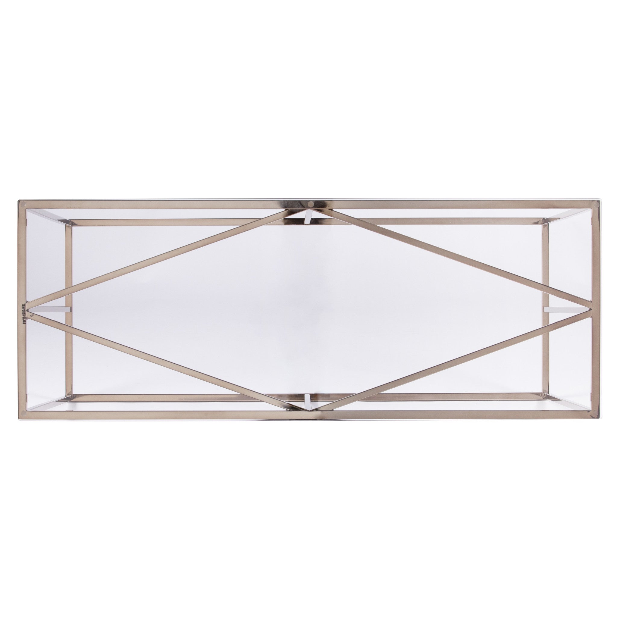 42" Clear and Gold Glass Frame Console Table Homeroots Living Room