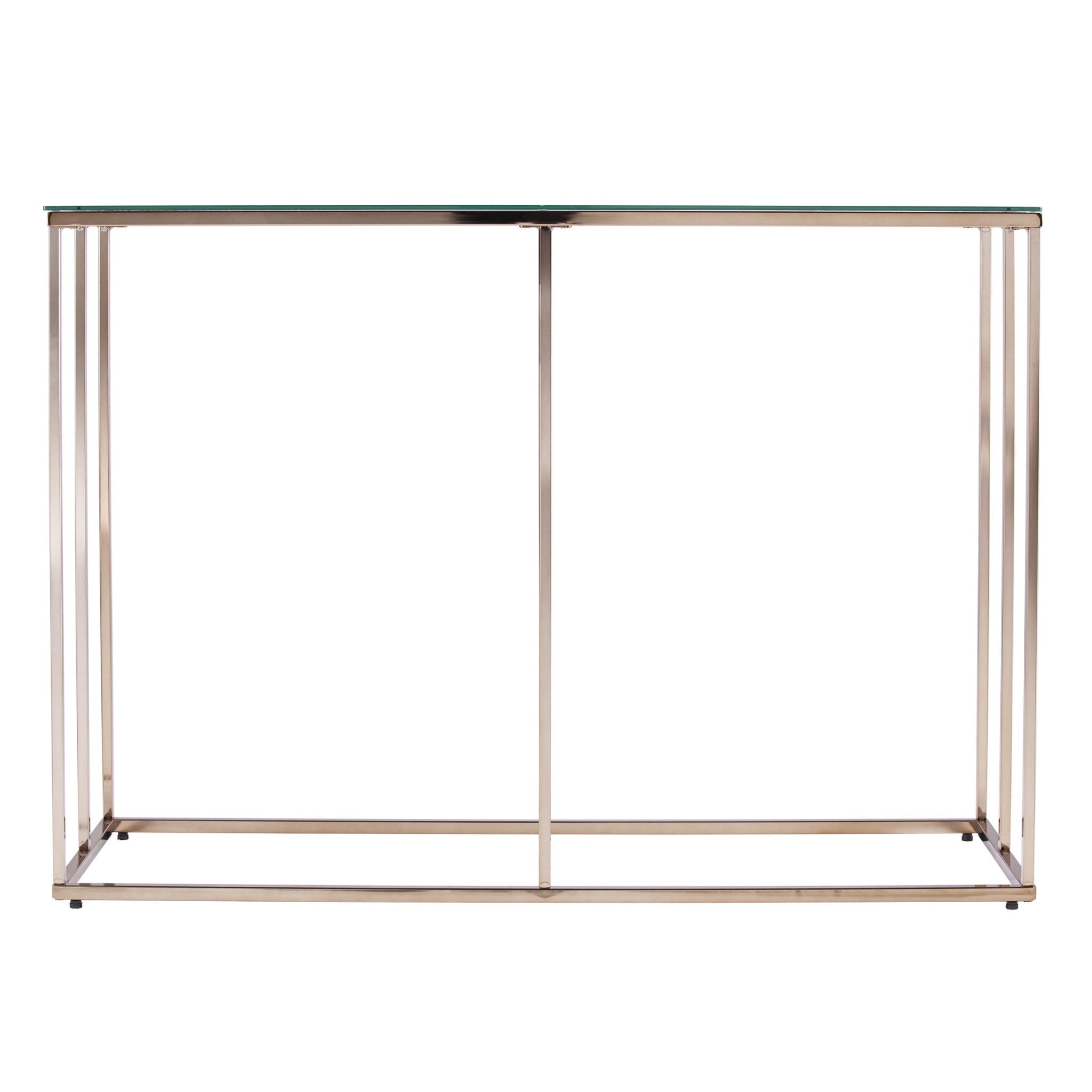 42" Clear and Gold Glass Frame Console Table Homeroots Living Room