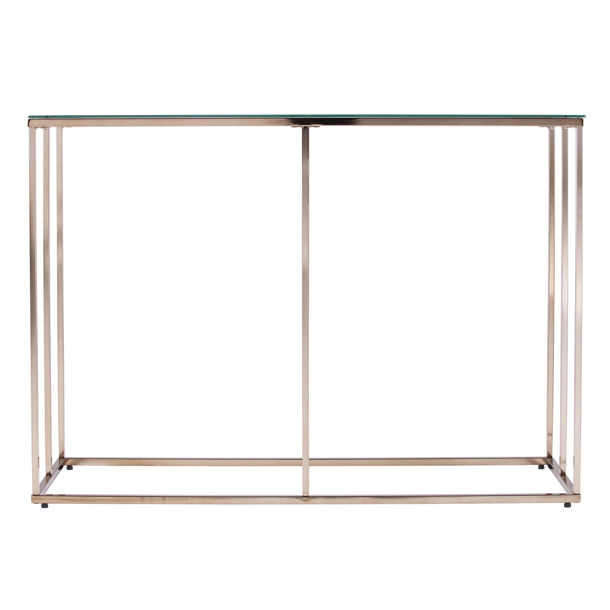 42" Clear and Gold Glass Frame Console Table Homeroots Living Room