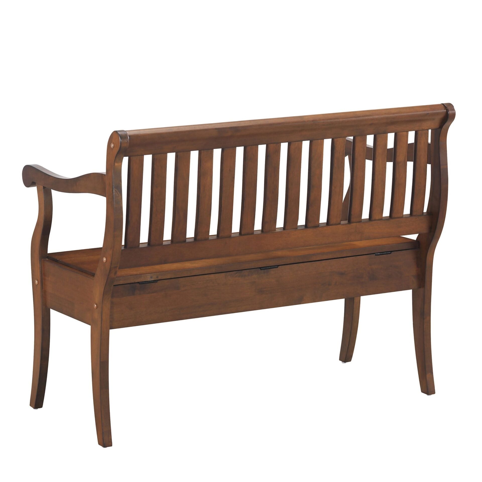42" Dark Brown Solid Wood Storage Bench With Flip Top Homeroots Living Room