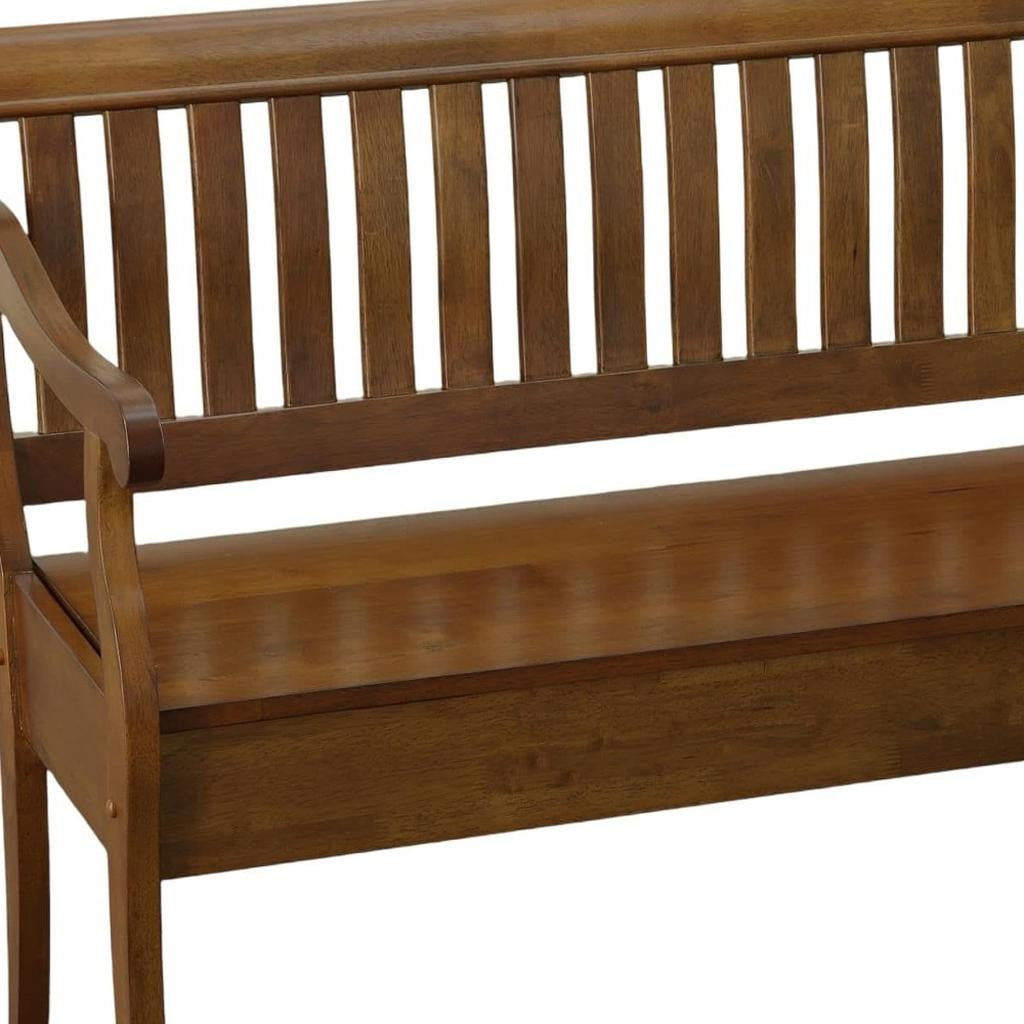 42" Dark Brown Solid Wood Storage Bench With Flip Top Homeroots Living Room