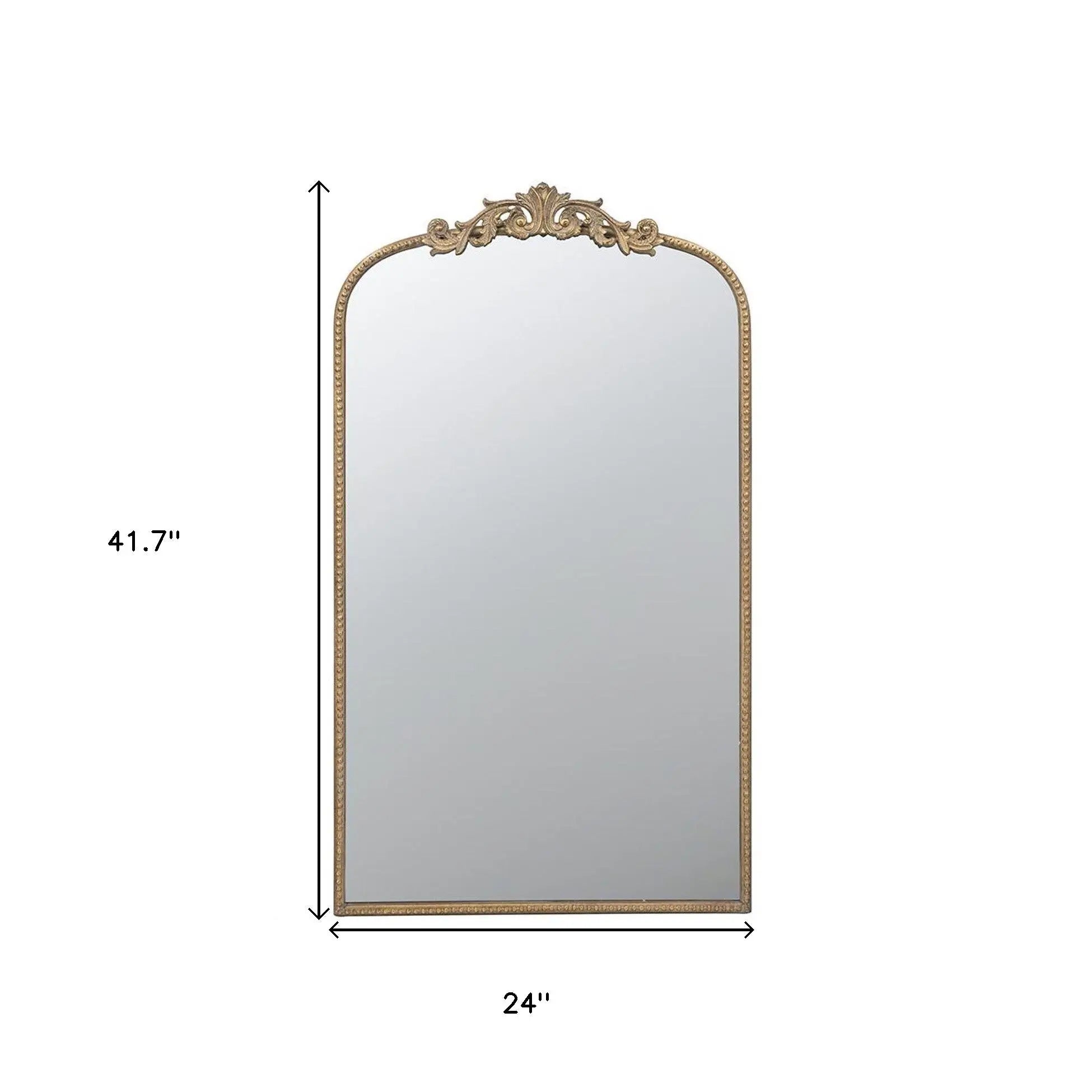 42" Gold Arch Iron Framed Accent Mirror Homeroots Bed & Bath
