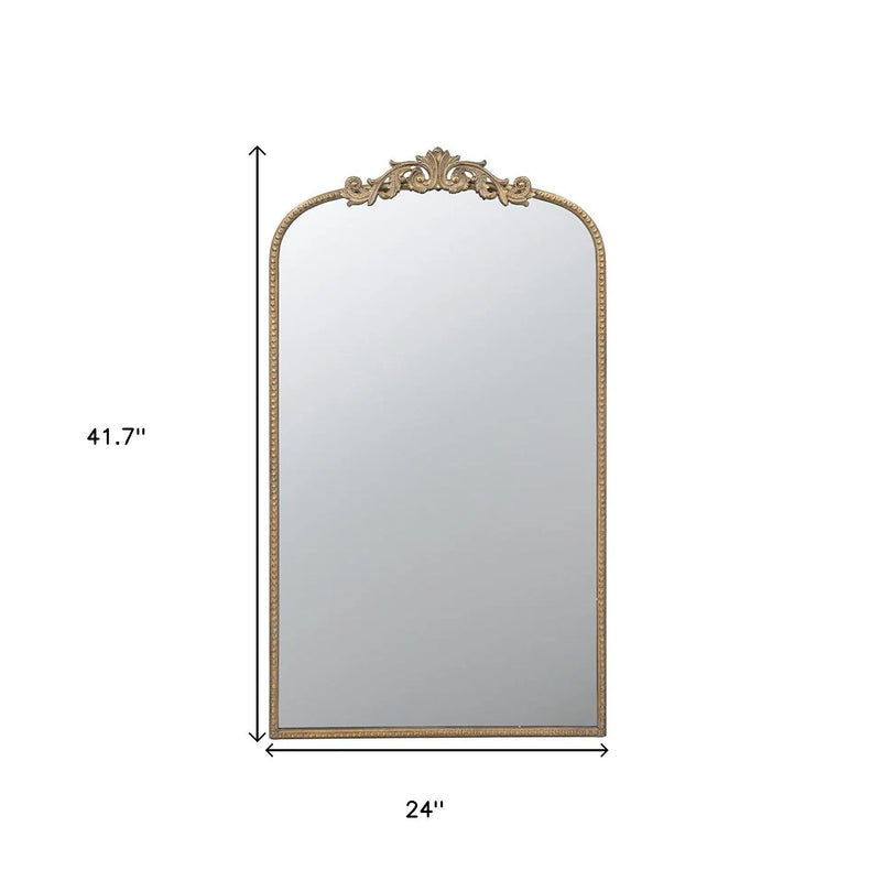 42" Gold Arch Iron Framed Accent Mirror Homeroots Bed & Bath