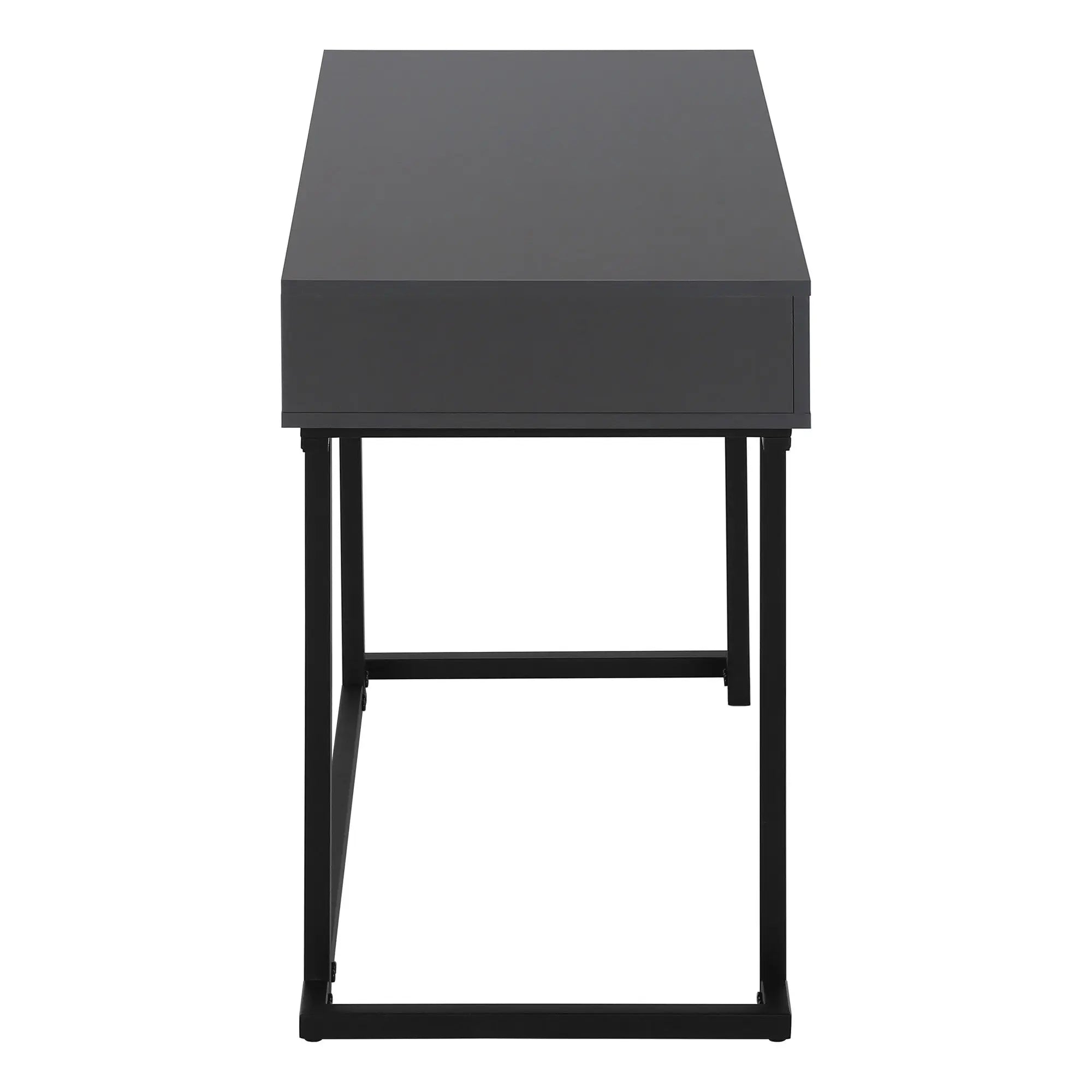 42" Gray and Black Wood and Metal Sled Computer Desk Homeroots Office