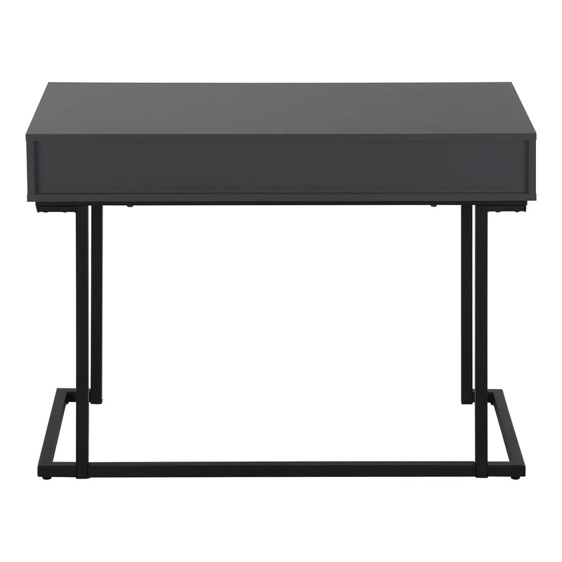 42" Gray and Black Wood and Metal Sled Computer Desk Homeroots Office