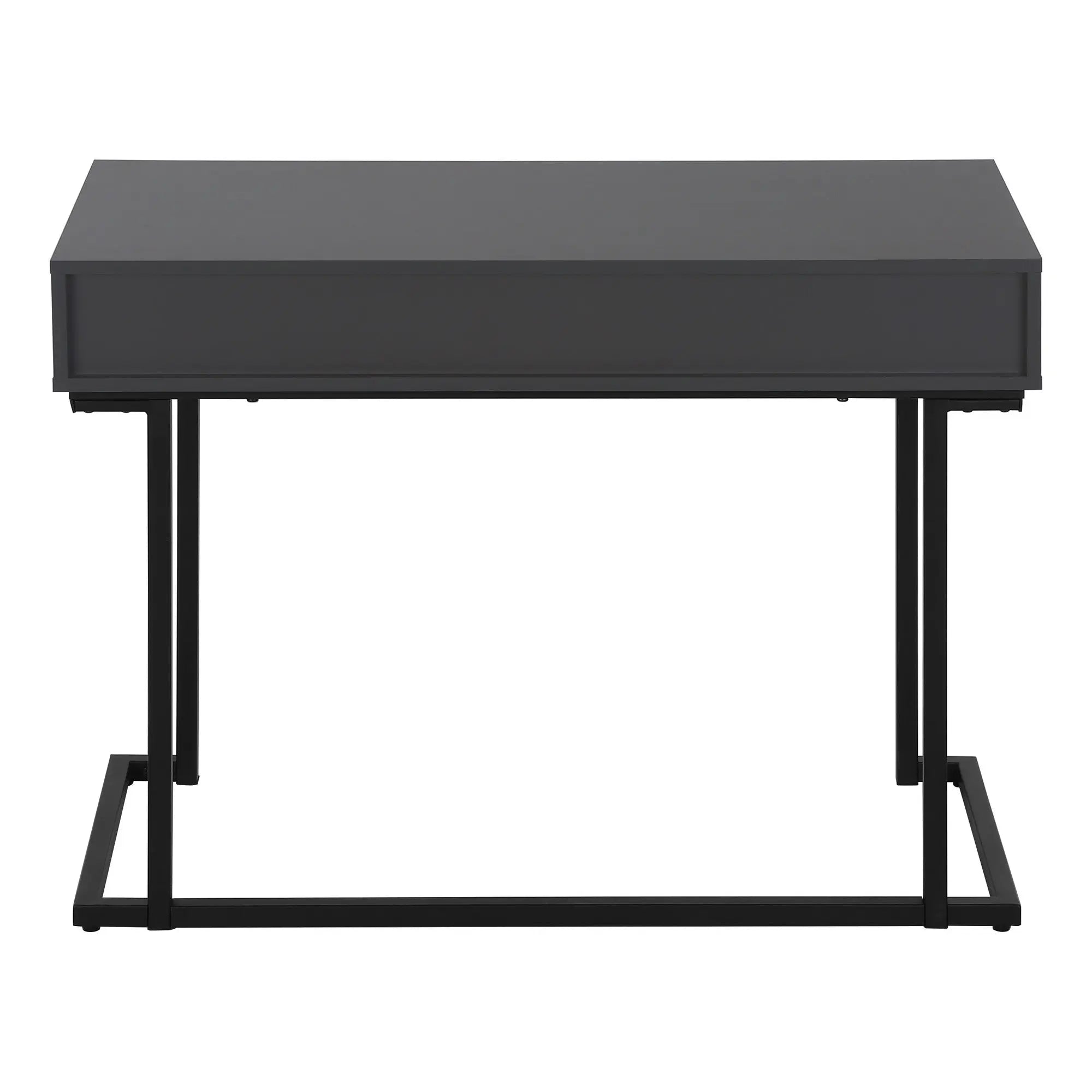 42" Gray and Black Wood and Metal Sled Computer Desk Homeroots Office