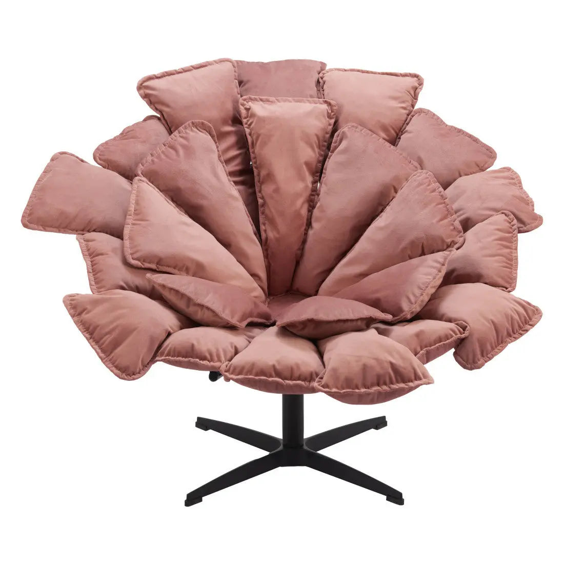 42" Pink And Black Velvet And Upholstered Swivel Side Chair Homeroots Living Room