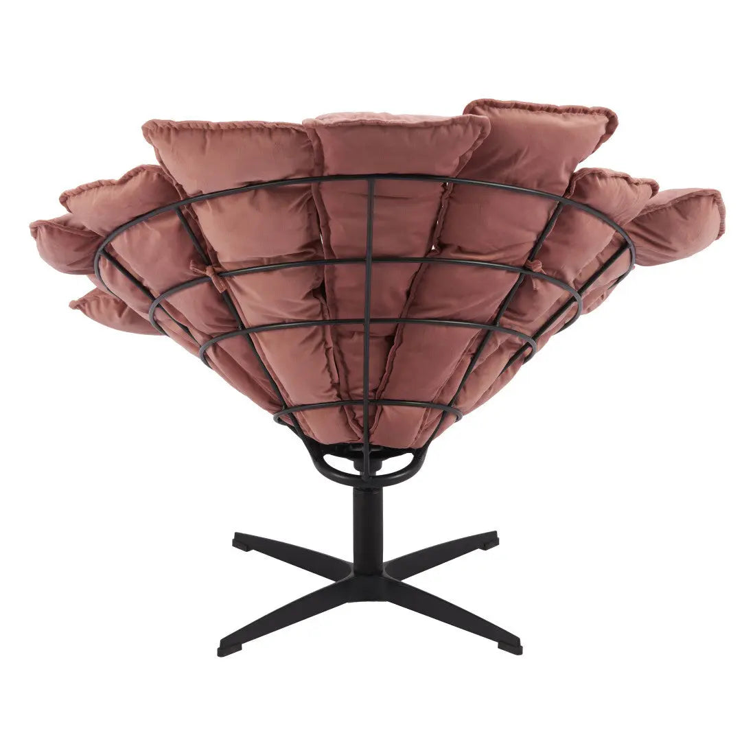 42" Pink And Black Velvet And Upholstered Swivel Side Chair Homeroots Living Room
