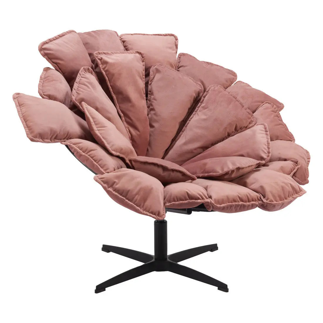 42" Pink And Black Velvet And Upholstered Swivel Side Chair Homeroots Living Room