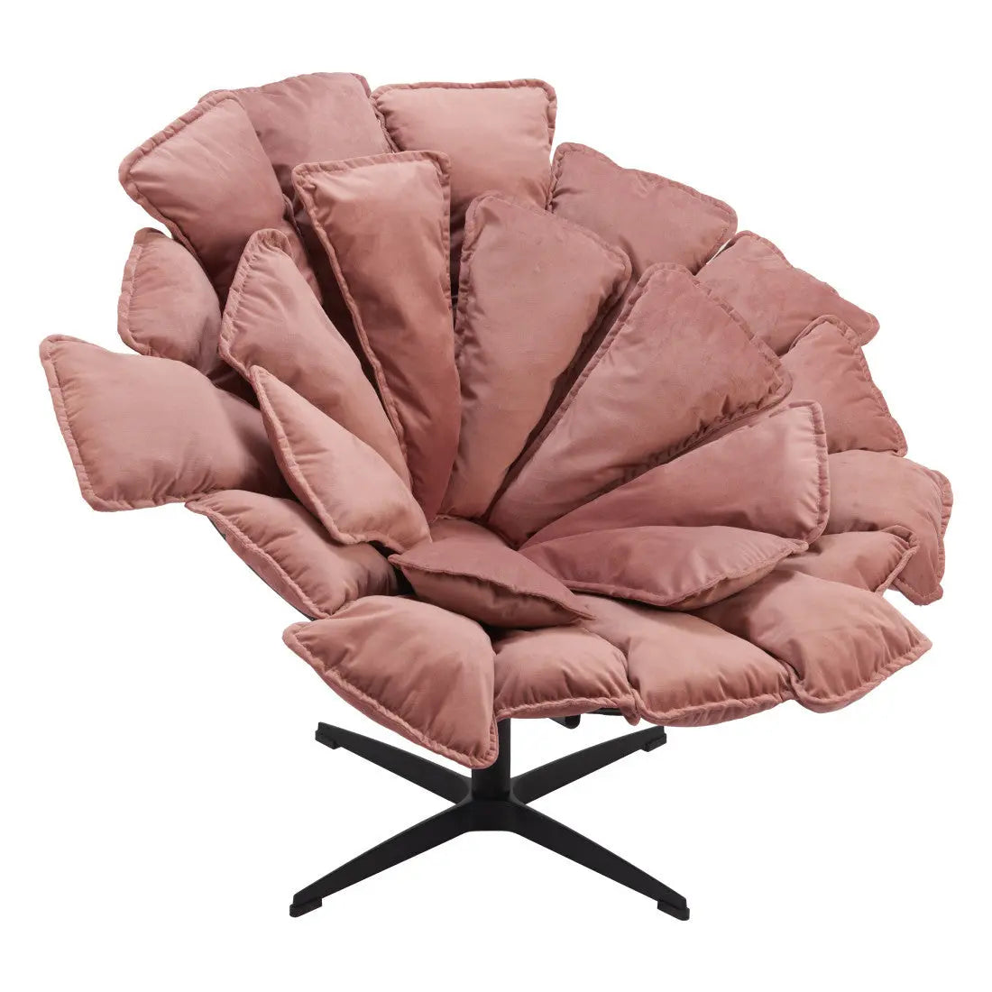 42" Pink And Black Velvet And Upholstered Swivel Side Chair Homeroots Living Room