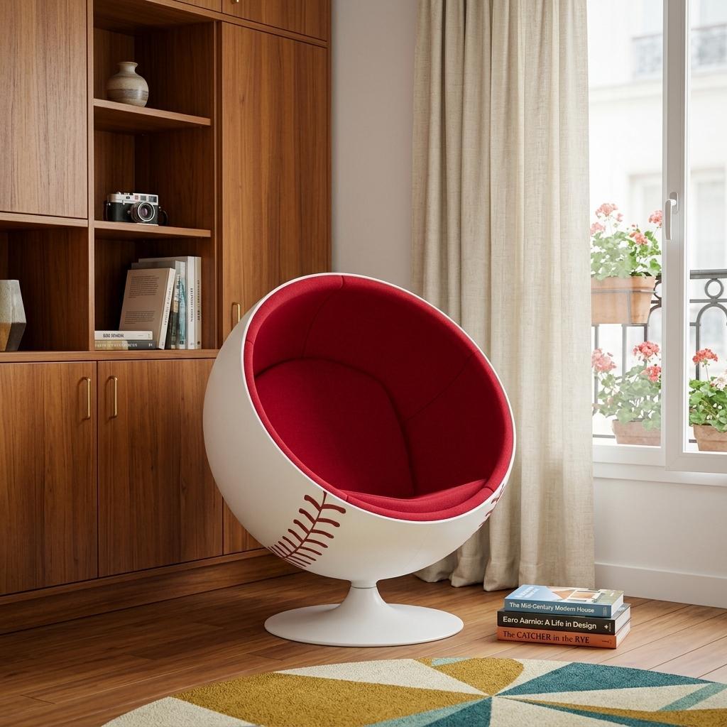 42" Red Rose and White Fiberglass Striped Swivel Lounge Chair Homeroots Living Room