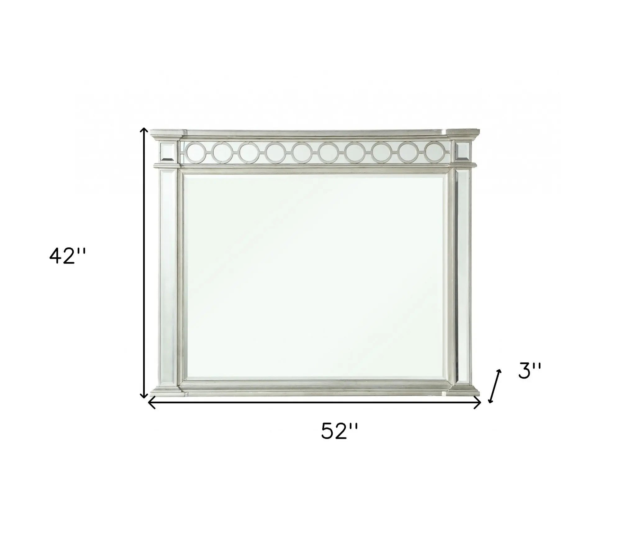 42" Silver Wood Framed Mounted Dresser Mirror Homeroots Bed & Bath