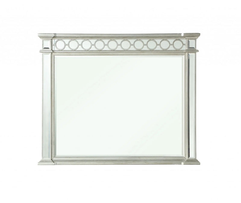 42" Silver Wood Framed Mounted Dresser Mirror Homeroots Bed & Bath