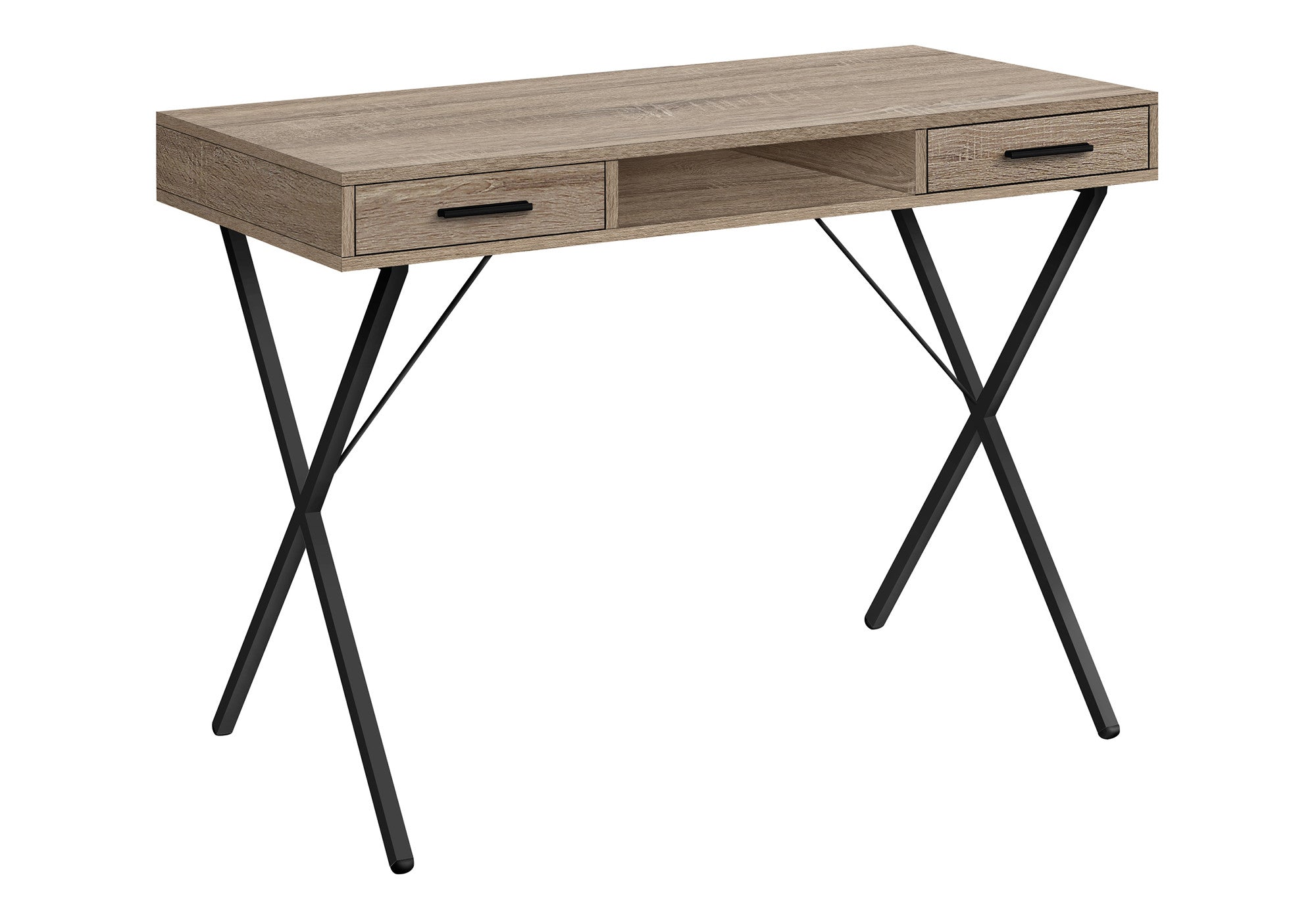 42" Taupe and Black Computer Desk With Two Drawers Homeroots Office