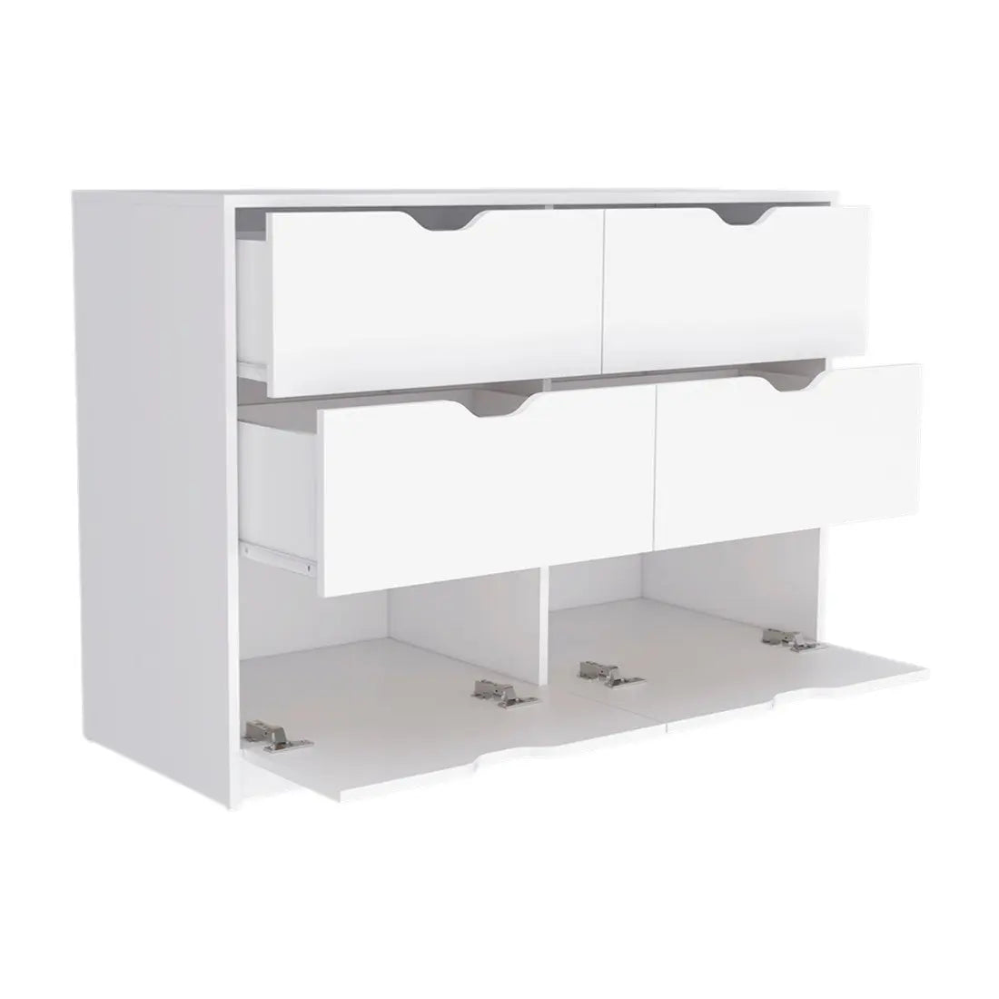 42" White Four Drawer Dresser Homeroots Bed & Bath