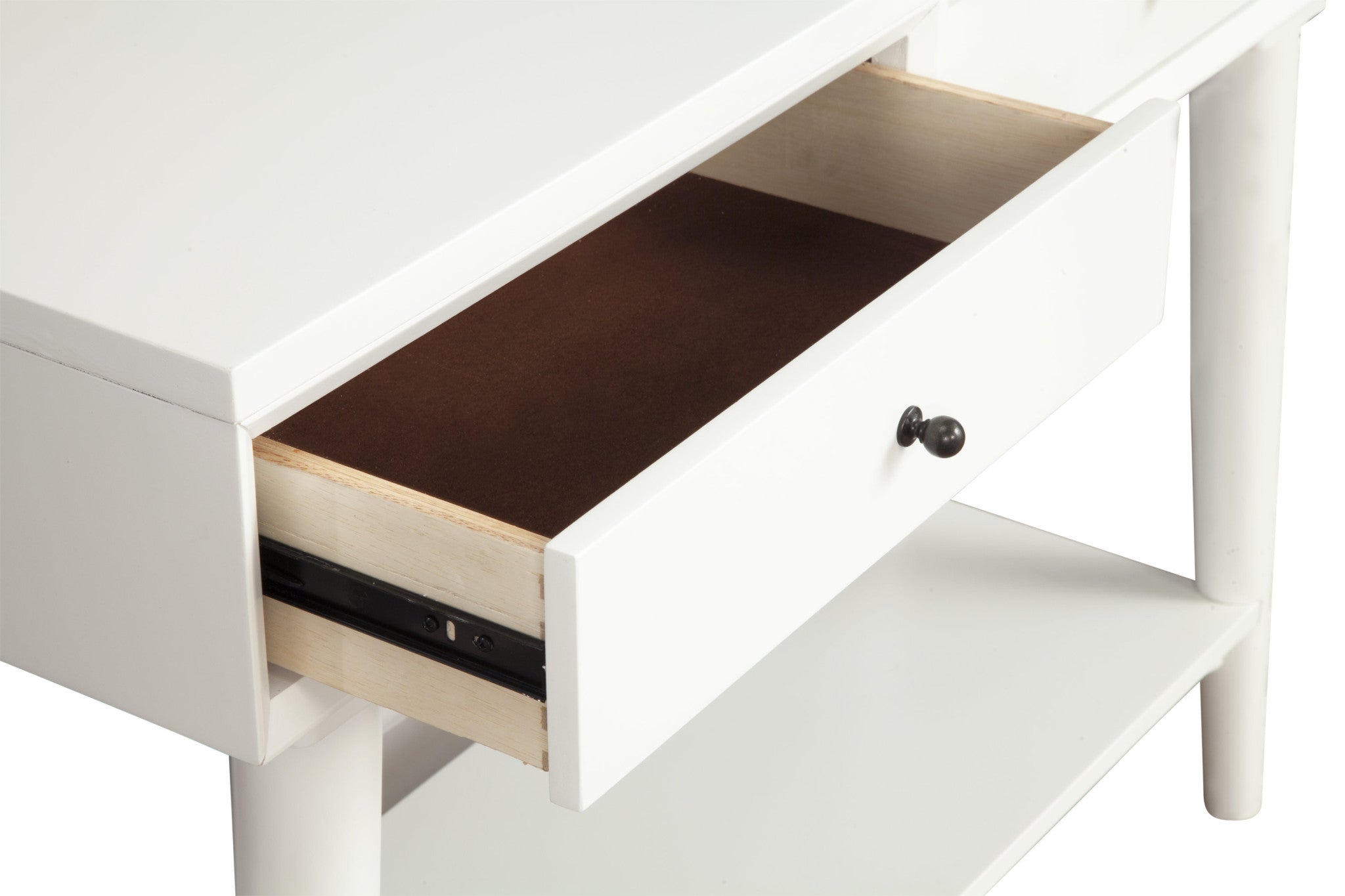 42" White Solid Wood Console Table With Shelves And Drawers - GreatEagleInc